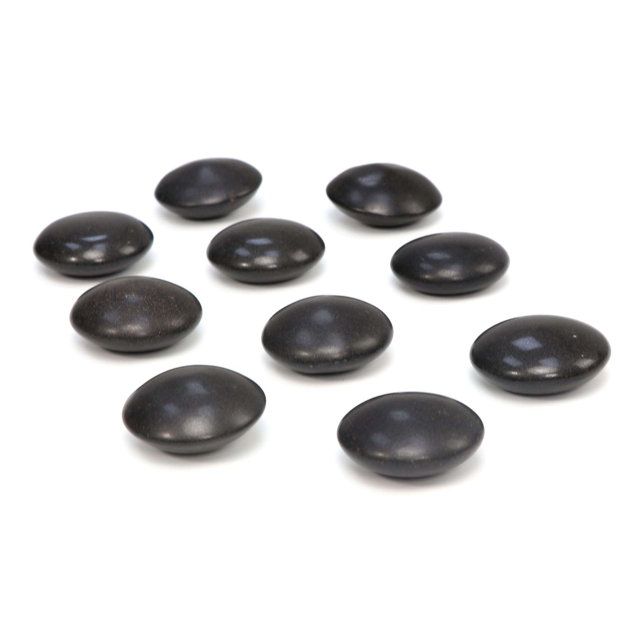 10-Piece Black Basalt Hot Stone Massage Set for Professional Spa & Therapy - Relaxing Contour Shape for Deep Tissue & Swedish Massage - Perfect for Home Spa, Stress Relief & Muscle Recovery