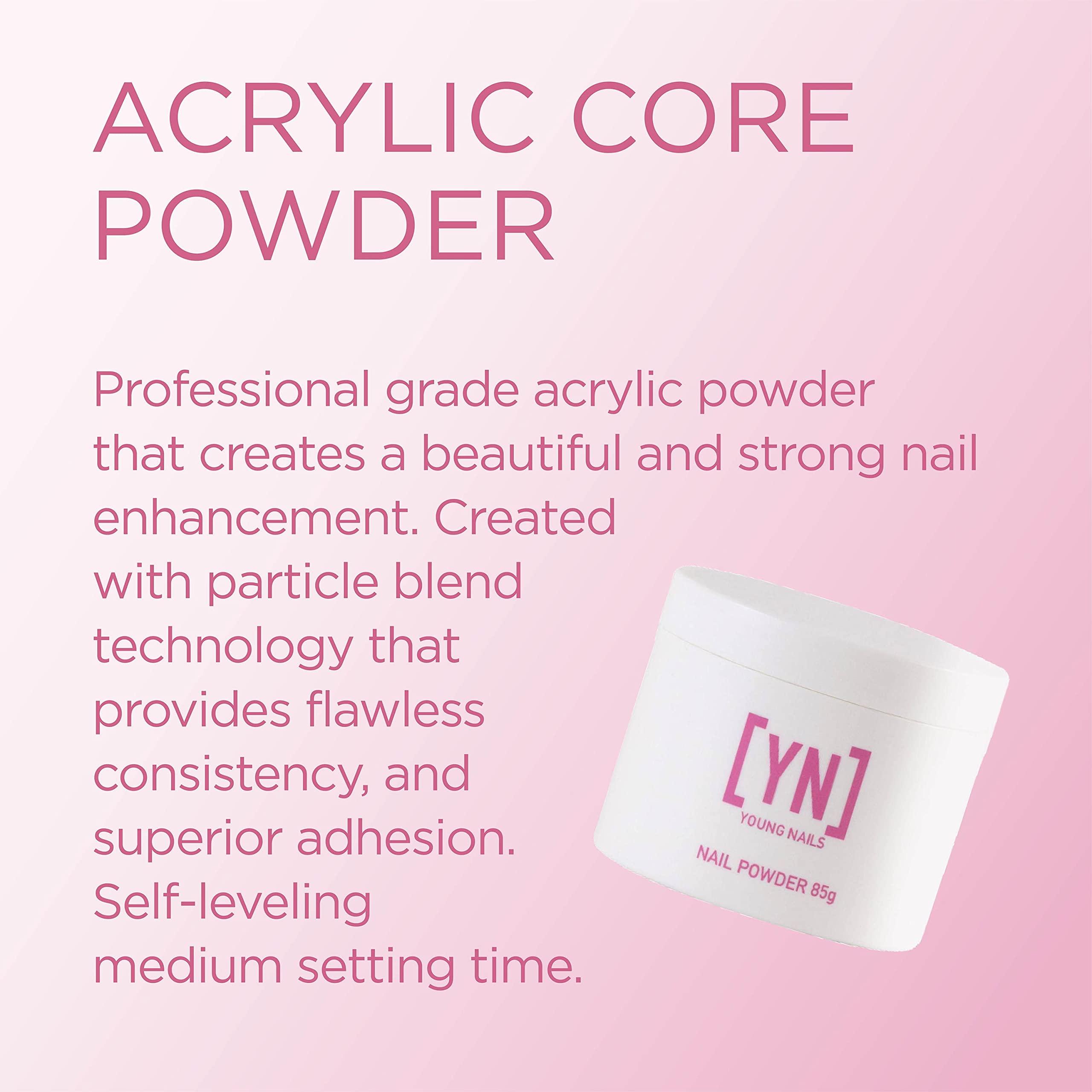 Young Nails False Nail Powder - French Pink (85g) | Professional Acrylic Nail Extension Kit for Salon & DIY Manicure | Perfect for Bridal, Party & Special Occasion Nail Art
