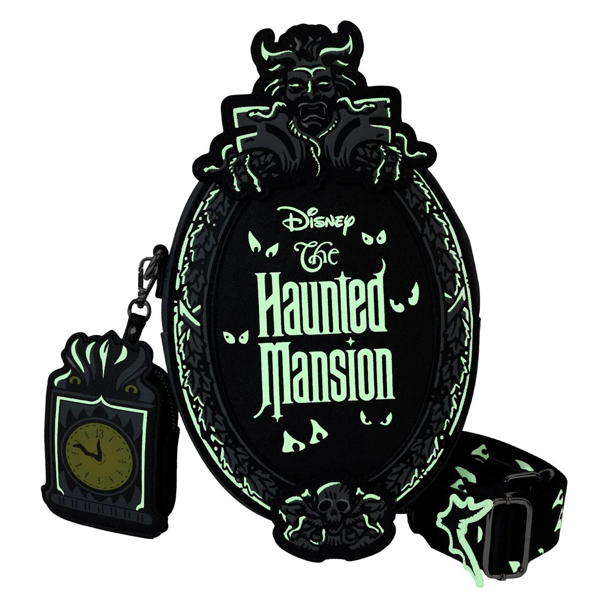 Haunted Mansion Plaque Crossbody Bag for Women | Disney Park Inspired Purse for Halloween, Cosplay & Theme Park Outfits