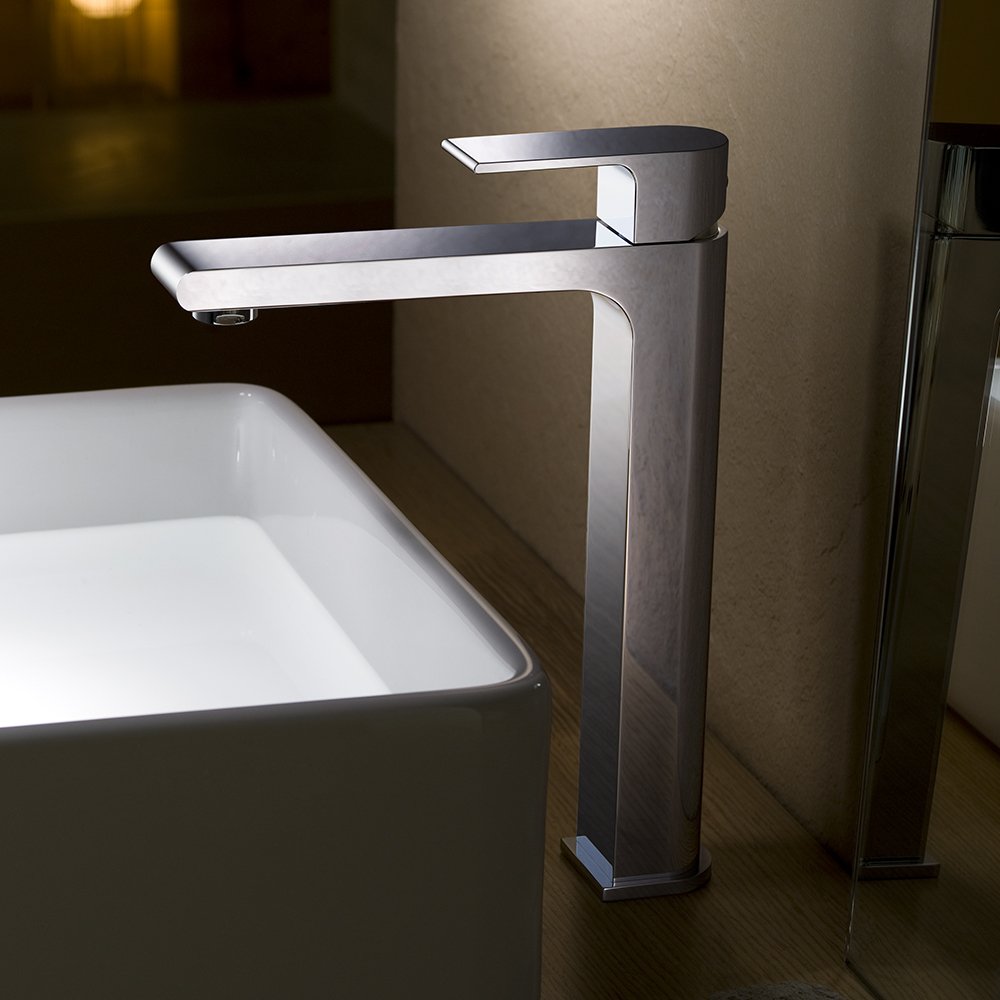 Fresca Bath FFT9152CH Allaro Single Hole Vessel Mount Bathroom Vanity Faucet in Chrome - Modern Sink Faucet for Bathroom Vanities, Powder Rooms & Luxury Home Decor