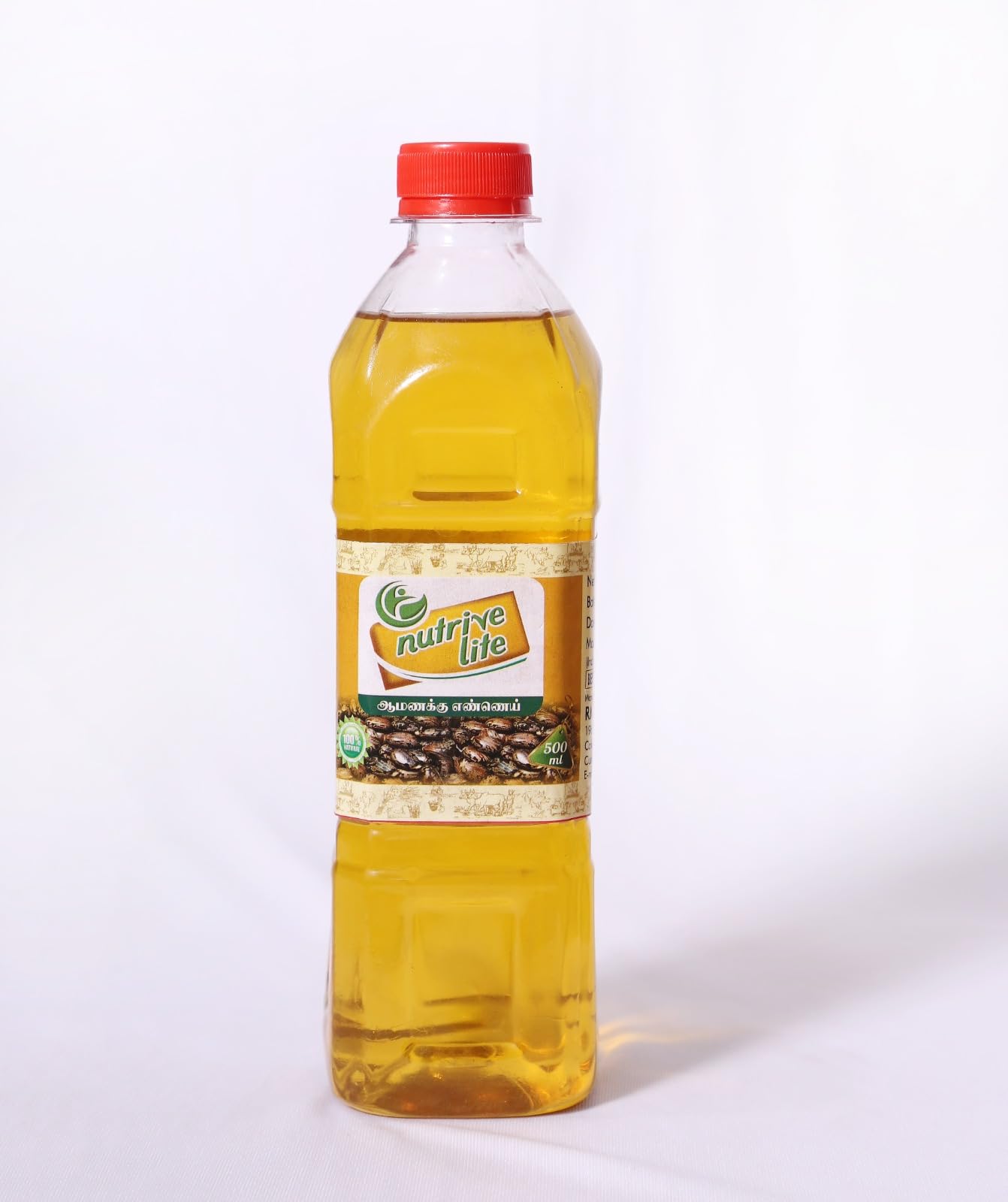 Nutrive Lite Organic Castor Oil for Hair Growth, Skin & Nail Care - 100% Pure, Cold-Pressed, Natural, No Mineral Oil or Preservatives - 250ml/500ml - Promotes Stronger Hair & Healthy Skin for Daily Beauty Routine