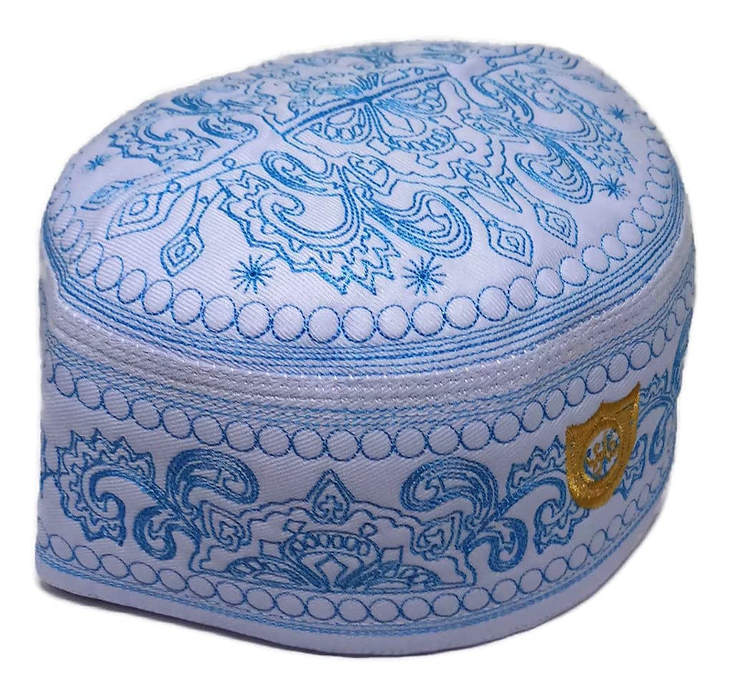 Premium Embroidered Muslim Kufi Prayer Hat for Men & Kids - Islamic Skull Cap with Unique Design - Perfect for Ramadan, Eid Prayers & Daily Worship - ALW012