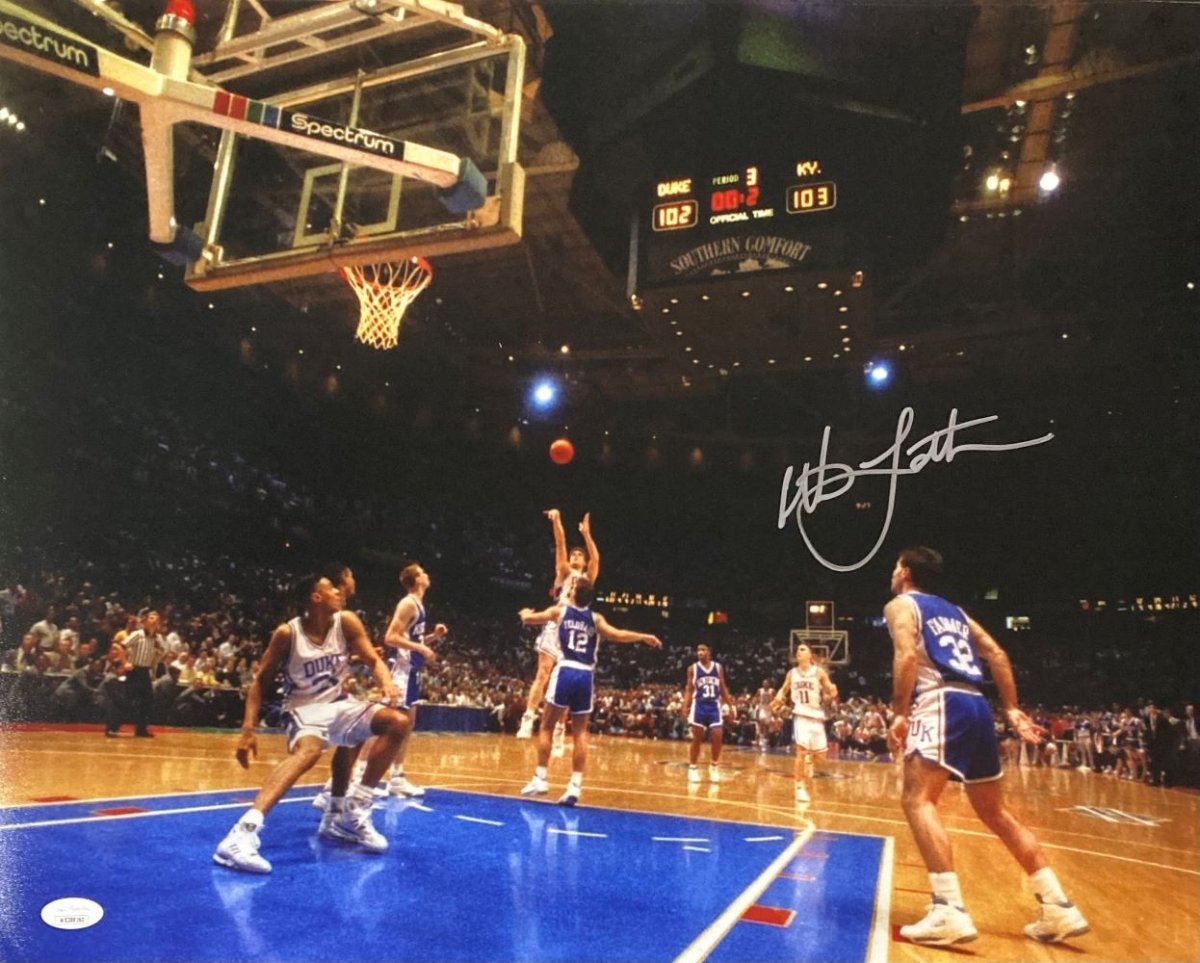 Authentic Christian Laettner Signed 16x20 Duke Blue Devils 