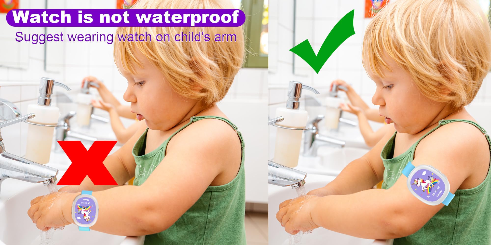 Rechargeable Unicorn Potty Training Watch for Toddlers - 5 Fun Music Tunes & Adjustable Timer - Ideal for Toilet Training Kids Ages 2-5 - Perfect for Daycare, Home Use & Travel