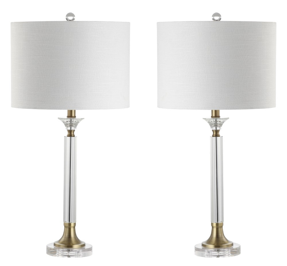 Modern LED Table Lamp with Crystal & Metal Base - Elegant Home & Office Lighting for Bedroom, Living Room, Study Desk