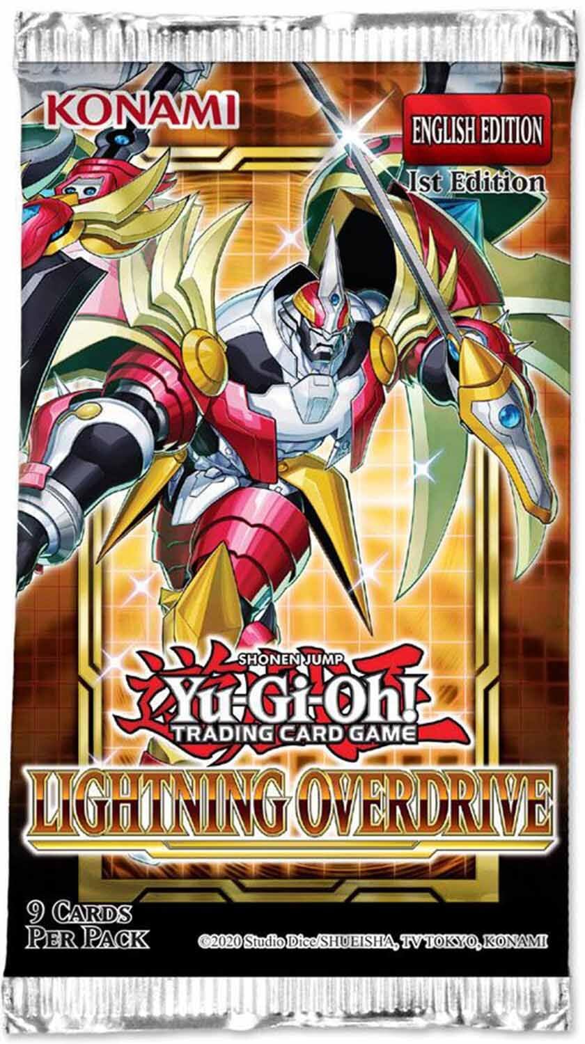 Yu-Gi-Oh! Lightning Overdrive Booster Box 1st Edition English - 24 Packs (9 Cards Each) | Collectible Trading Cards for Game Night & Tournaments