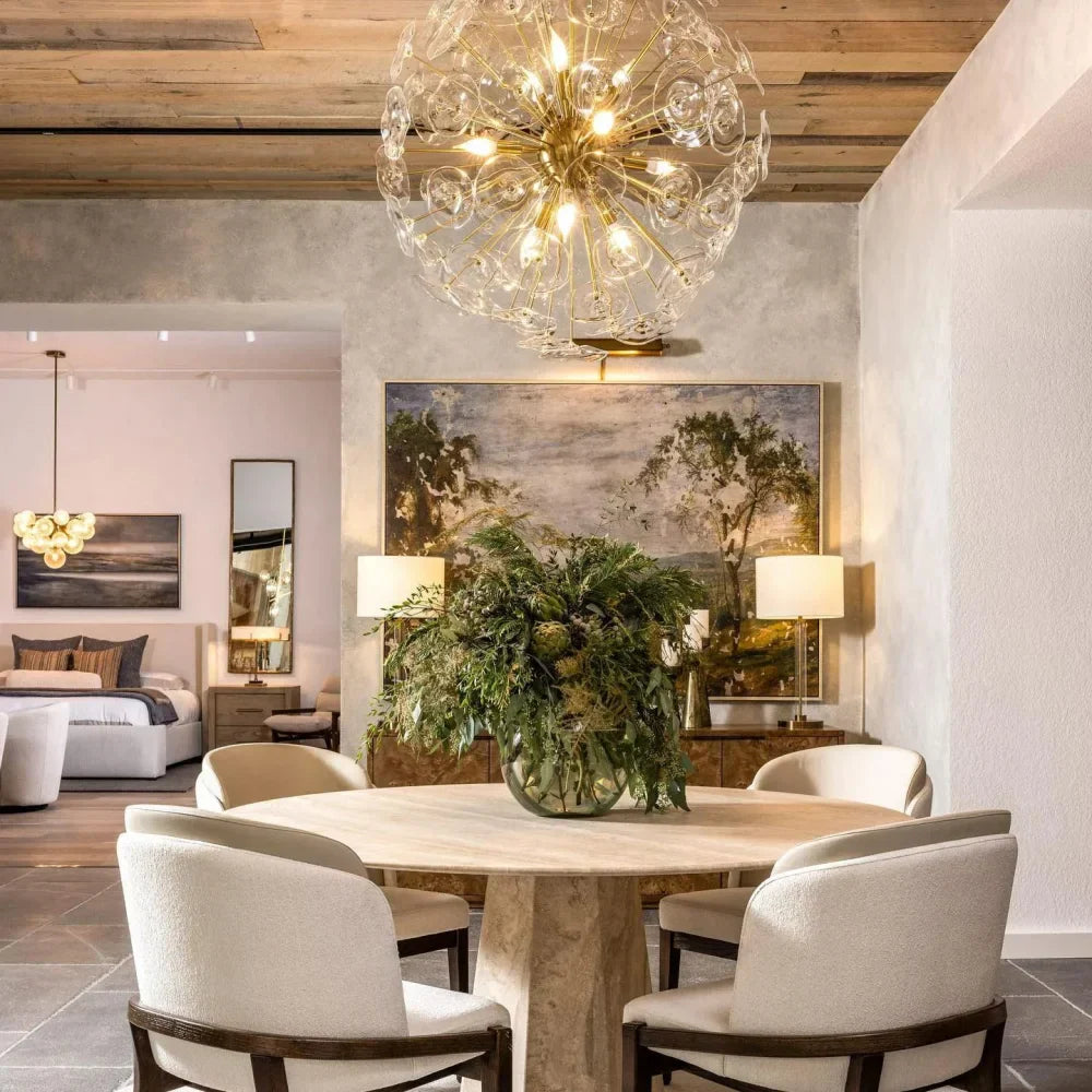 Lora Round Chandelier - Modern Crystal Ceiling Light Fixture for Dining Room, Bedroom & Living Room Decor | Elegant Lighting for Home Interior Design