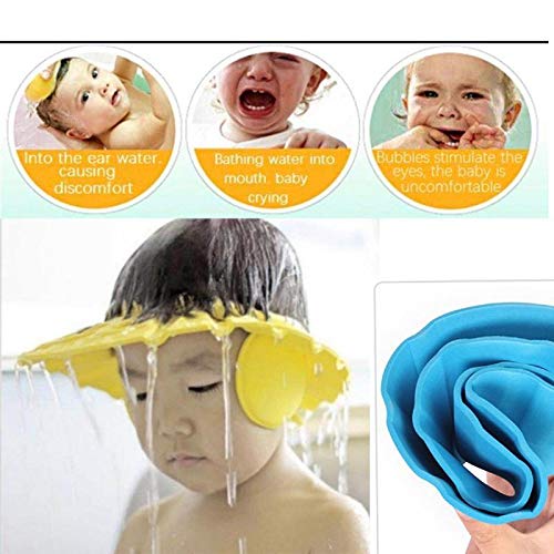 Adjustable Baby Shower Cap for Safe Hair Washing - Soft Bathing Hat with Eye & Ear Protection, Leaves Design for Infants & Toddlers - Perfect for Bath Time, Swimming, and Sensitive Skin Care