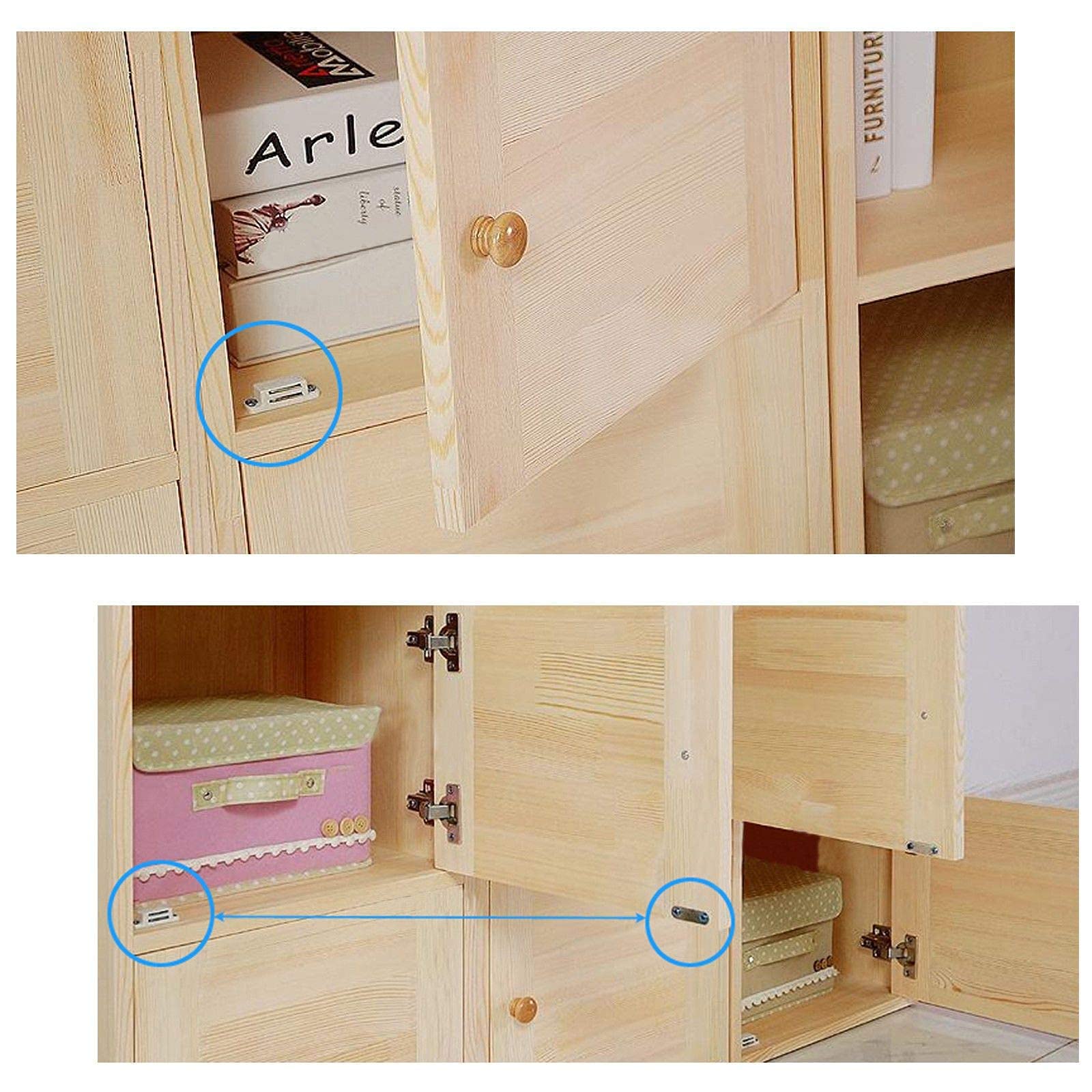 20 Pack Magnetic Cabinet Door Catches - Strong Magnetic Latch for Kitchen Cupboard, Wardrobe, Closet & Drawer (Brown) | Secure Closure Solution for Smooth & Quiet Cabinet Doors
