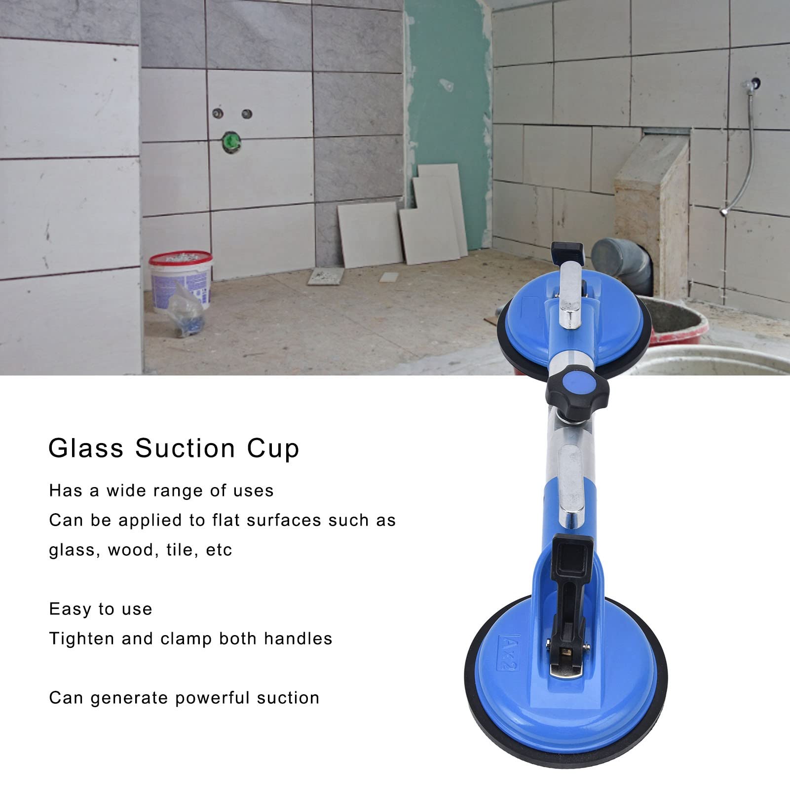 270° Adjustable Angle Glass Suction Cup with Ergonomic Handle - Strong Grip Tile Lifter for Glass, Wood & Flat Materials - Perfect for Home Renovation, Construction & DIY Projects