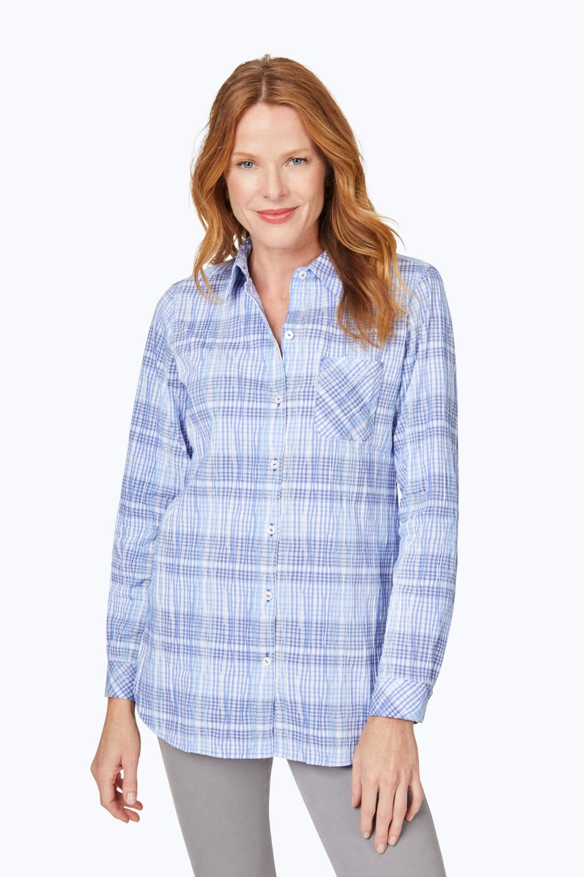 Iris Bloom Purely Plaid Crinkle