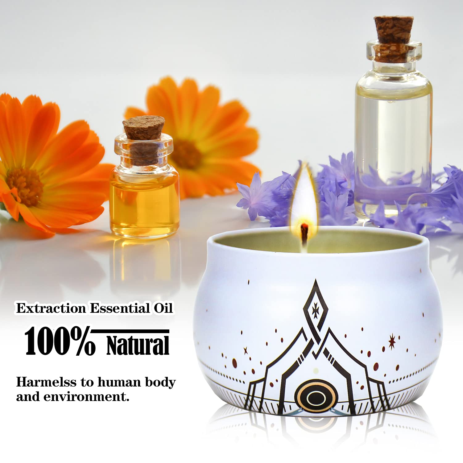 **Luxury Scented Candle Gift Set for Women - Jasmine, Rose, Peony & Camellia Aromatherapy Soy Candles (4.5oz, 6-Pack) - Perfect for Relaxation, Spa Nights & Home Decor**