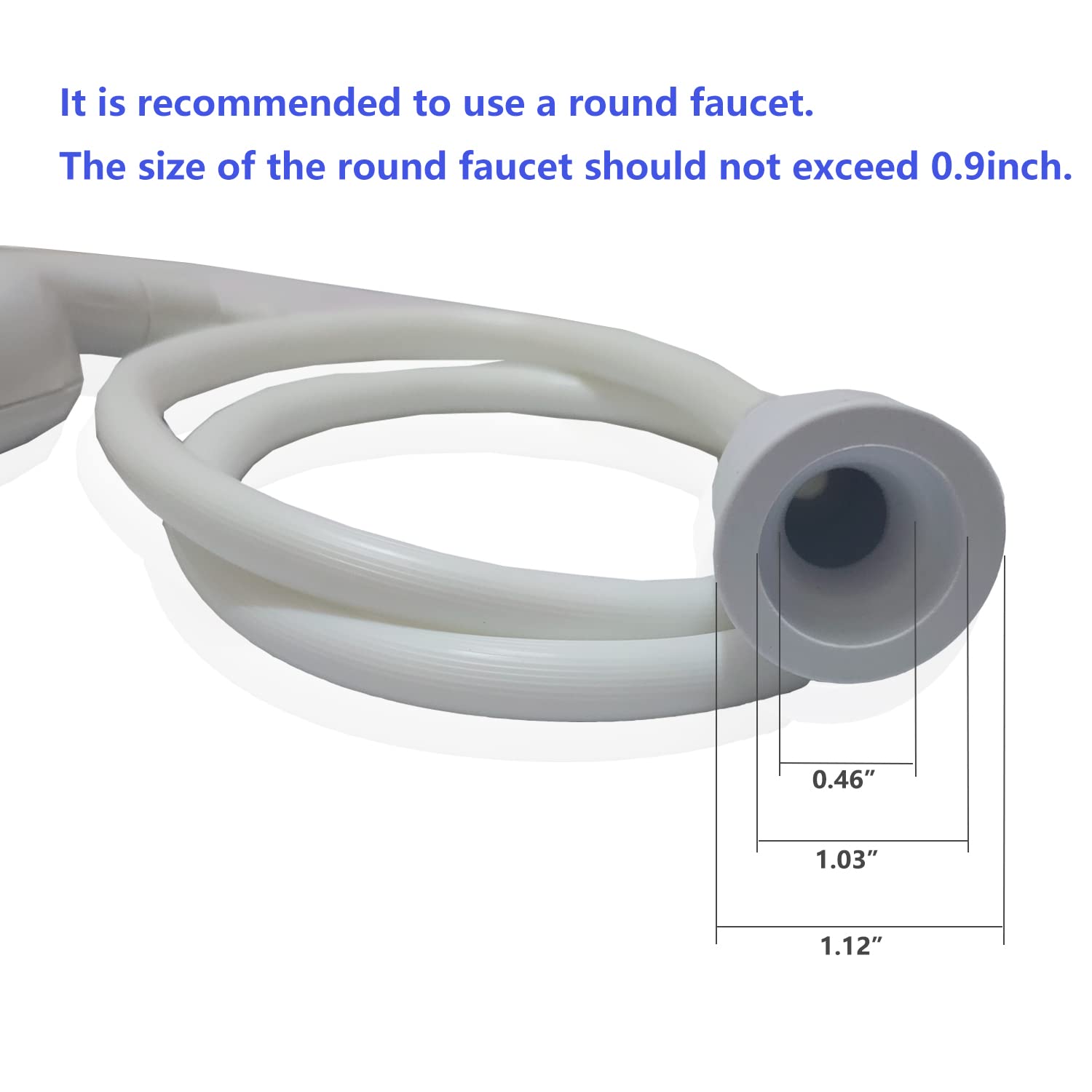 Portable Handheld Sink Hose Faucet Sprayer - Adjustable Shower Head for Baby Bathing, Pet Washing, Hair Rinsing & Vegetable Cleaning - Fits Round Faucets Under 0.9