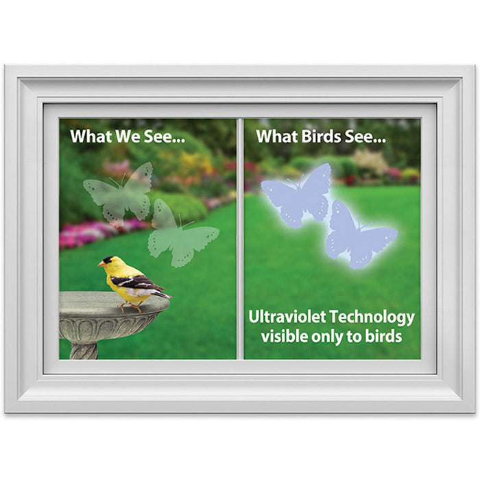 Butterfly Window Alert Decals for Birds - UV Reflective Window Clings to Prevent Bird Collisions - Ideal for Home, Office & Garden Windows