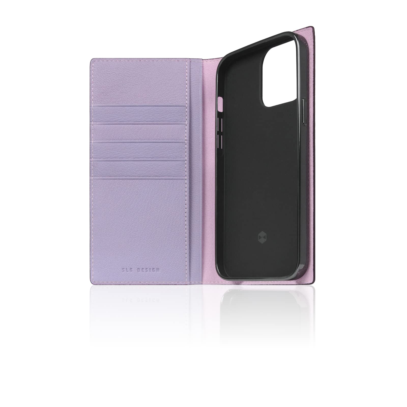 Premium D9 French Chevere Sully Leather Wallet Case for iPhone 12 Pro Max – Handcrafted Diary Style with Card Slots & Side Cash Pocket | Gift Box Included (Lavender) | Perfect for Everyday Use, Travel & Gifting