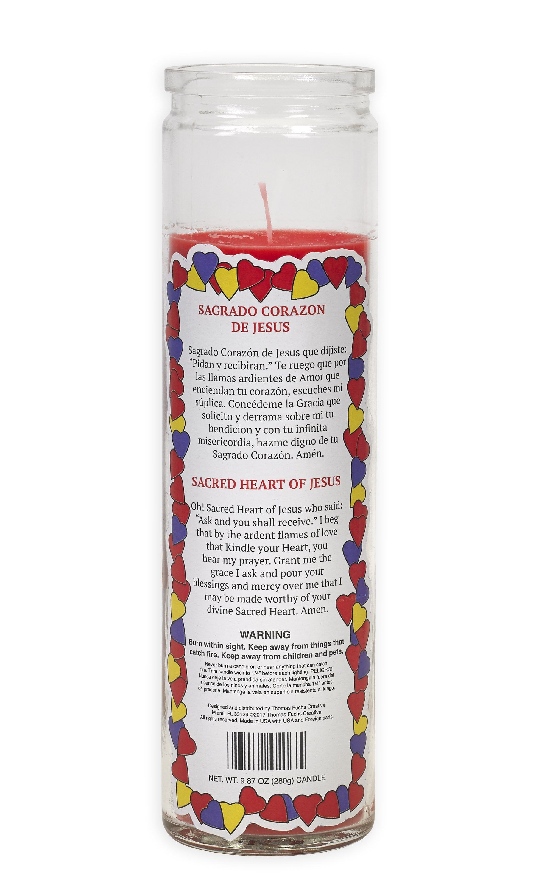Pop Art Sacred Heart of Jesus Candle - Religious Home Decor & Prayer Altar Essential - Perfect for Catholic Gifts, Church Events & Spiritual Meditation