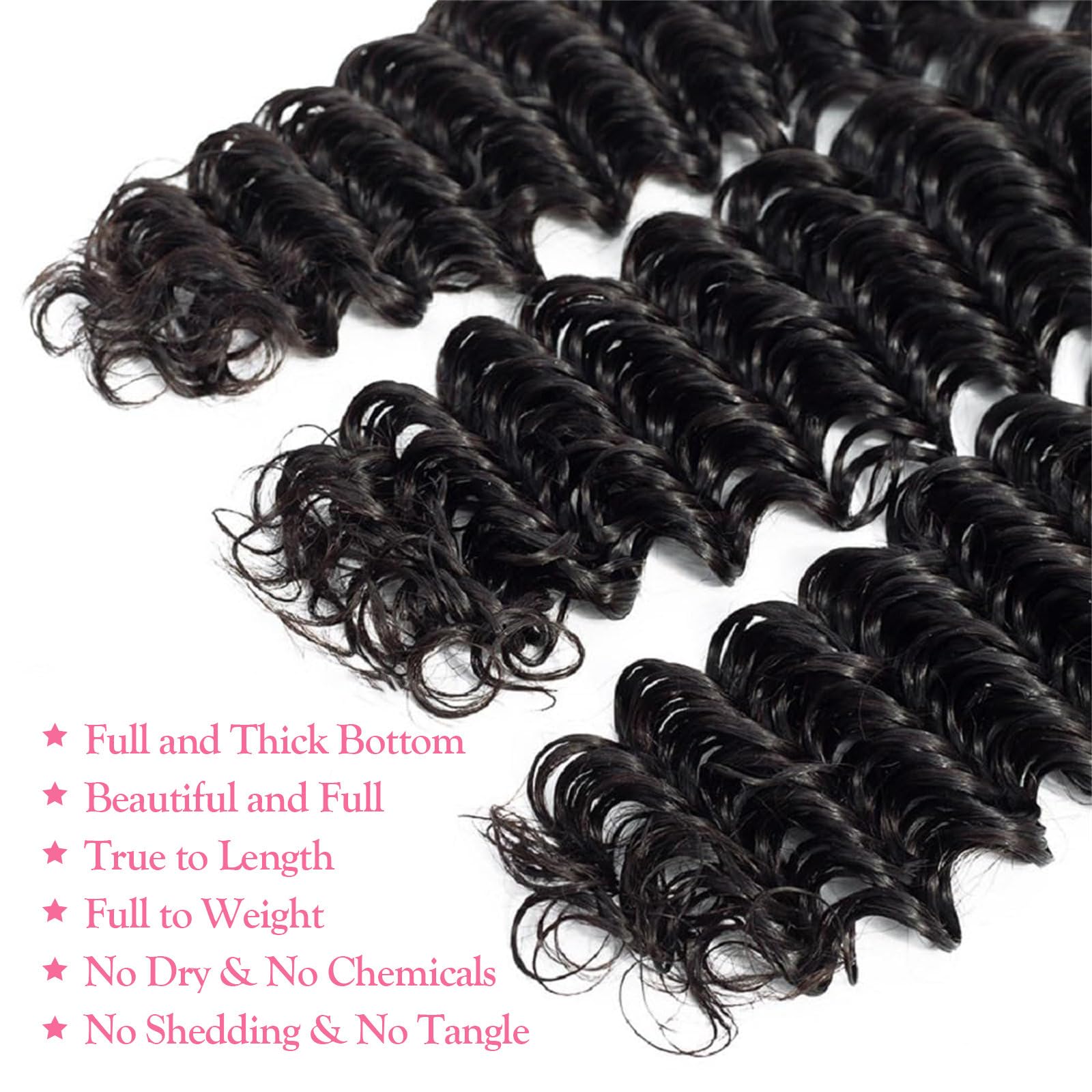 12A Brazilian Virgin Human Hair Bundles 24 26 28 Inch - Water Wave Wet & Wavy Natural Color Hair Extensions (3 Bundles) for Stunning Beach Waves & Everyday Glamour
