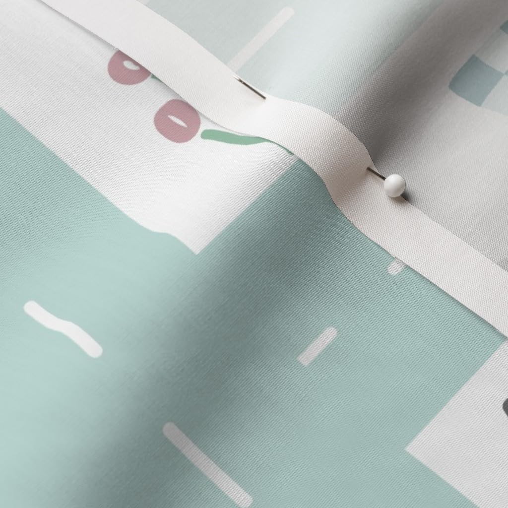Playmat Kids Cars Traffic City Houses Neighborhood Printed Cotton Poplin Fabric by The Yard - Soft Durable Material for Sewing, Quilting, Dresses & DIY Crafts - Perfect for Children's Playrooms, Nursery Decor & Educational Activities