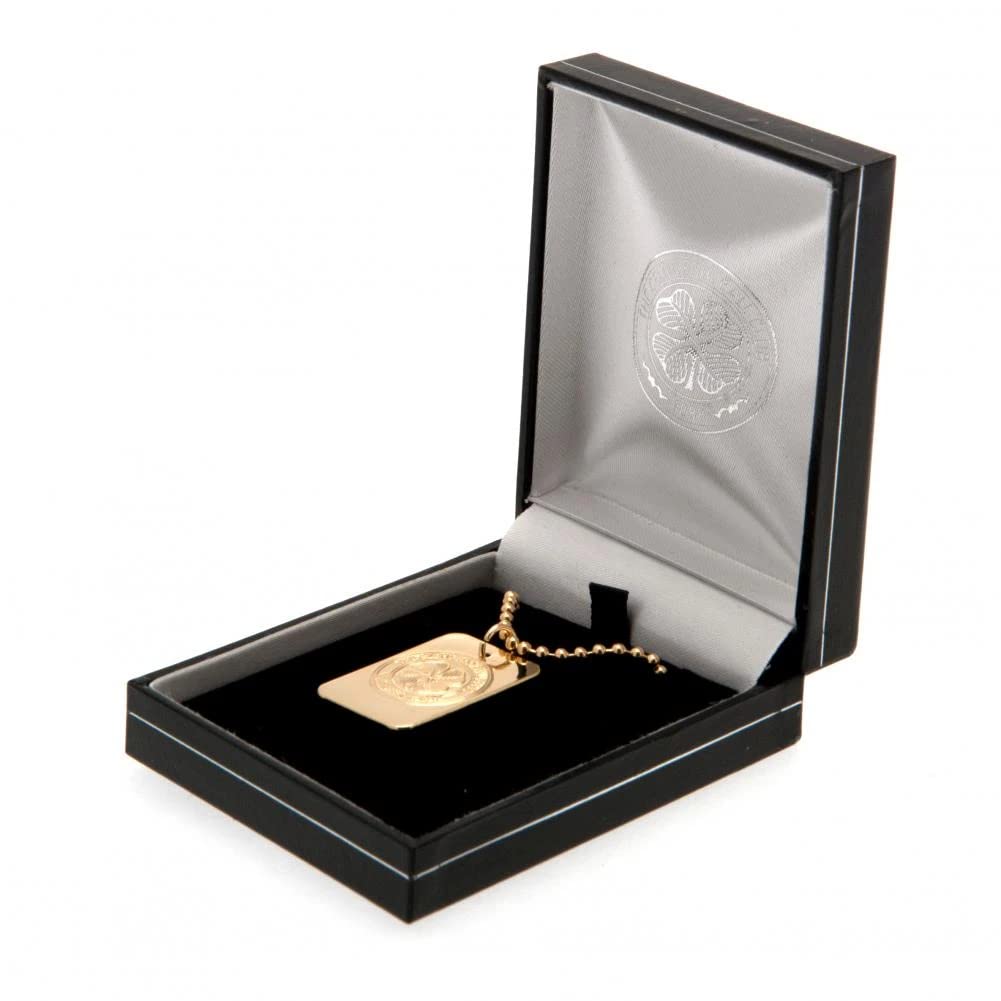 Celtic FC Gold Plated Dog Tag Necklace - Stainless Steel Pendant with 24K Gold Plating - Perfect for Soccer Fans, Gifts, and Game Day Accessories