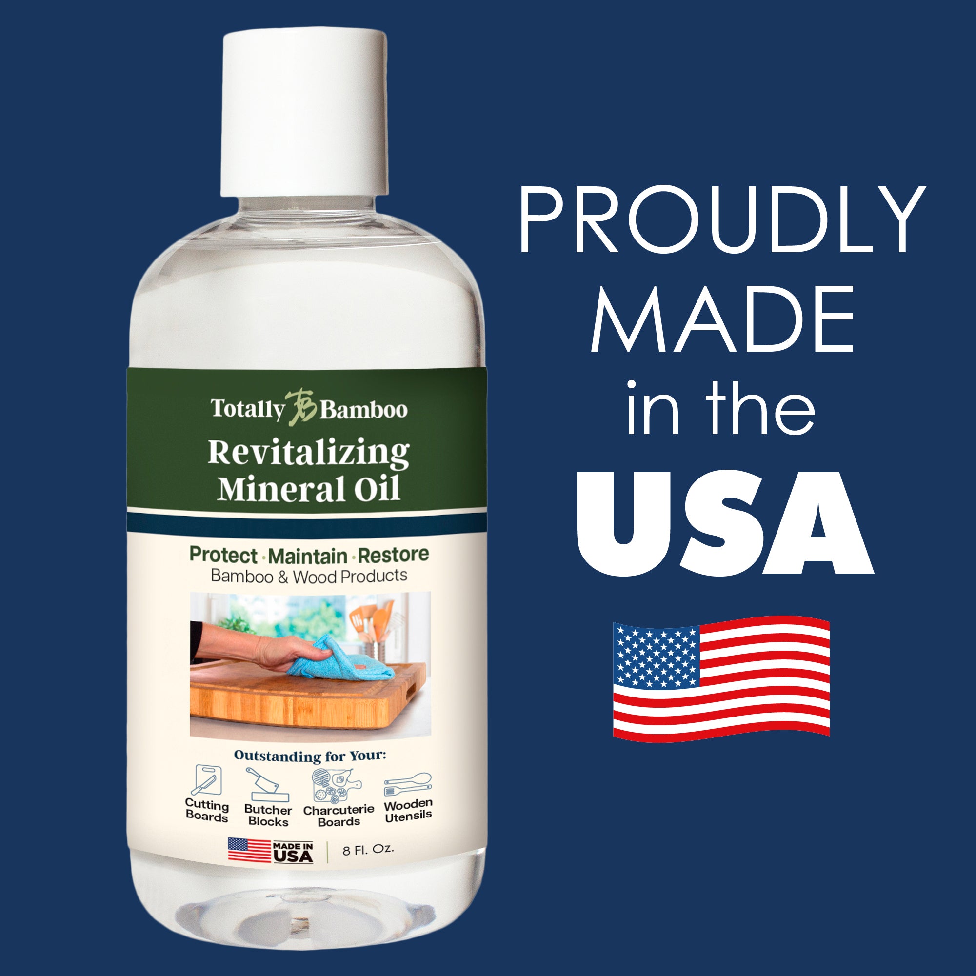 Premium Food-Grade Cutting Board Oil - 8 Oz Bottle for Wooden Chopping Blocks & Butcher Blocks | Restores & Protects Wood | Ideal for Kitchen & BBQ Use