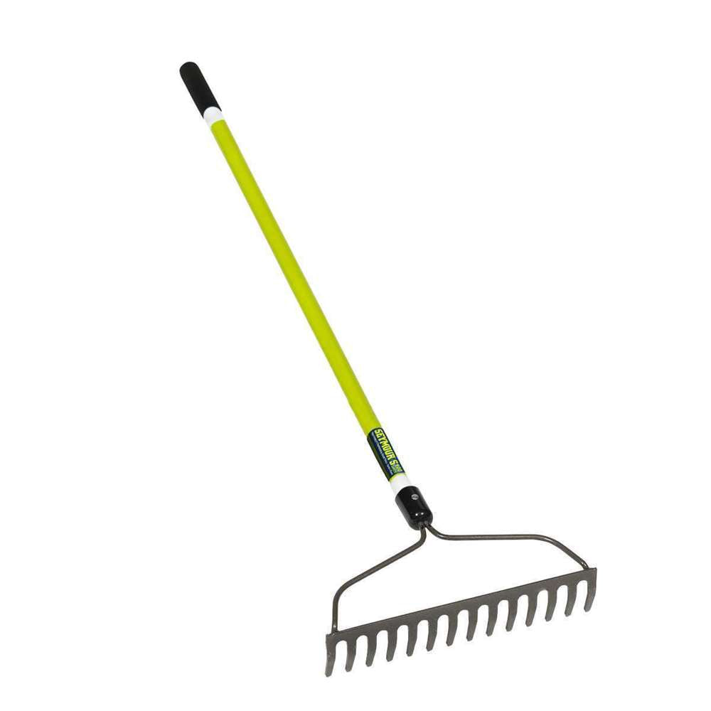 Anchor Pro Rake 14-Tine with Durable Fiberglass Handle - Perfect for Gardening, Landscaping, and Yard Work