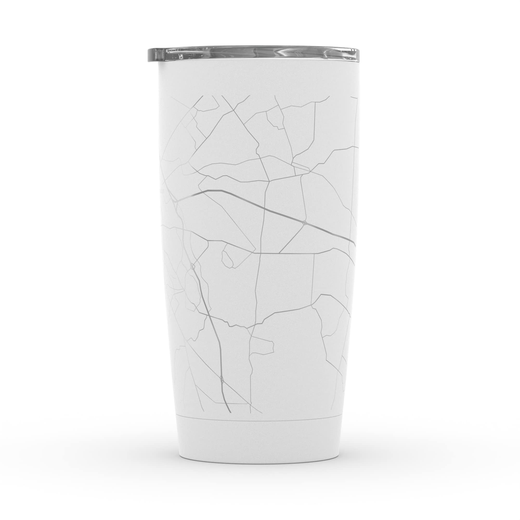 Personalized Lexington Kentucky Map Insulated Coffee Tumbler - 20oz Stainless Steel Travel Mug with Etched City Design (White) | Custom Engraved Drinkware for Coffee Lovers, Office Use & Outdoor Adventures