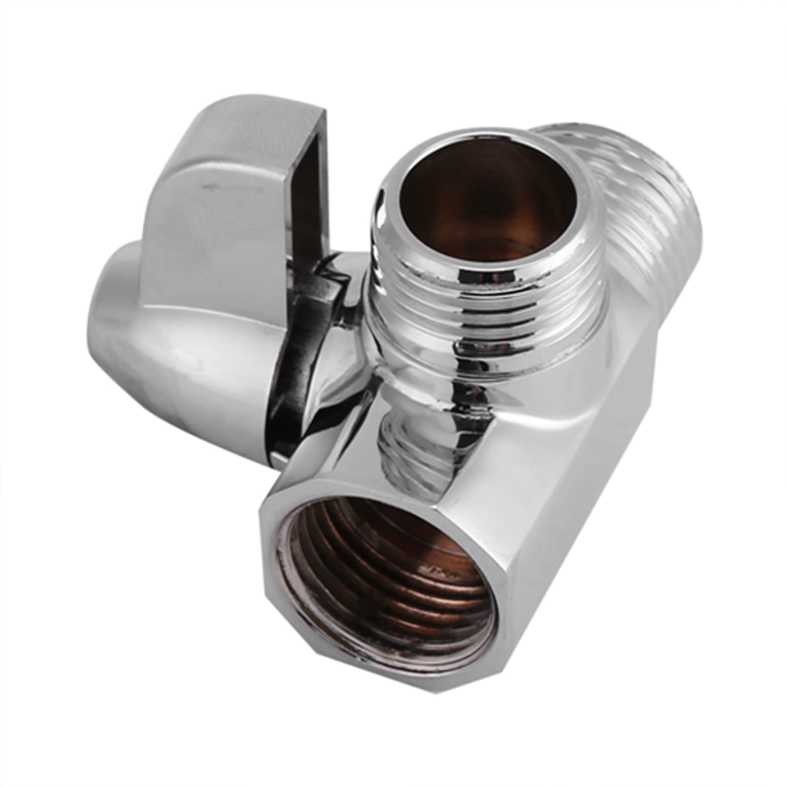 3-Way Brass Chrome Shower Diverter Valve - G1/2 T-Shaped Adapter for Rainfall Showerhead & Hose Set - 2 Way Splitter for Multiple Shower Configurations - Perfect for Bathroom Renovation & Spa-Like Experience