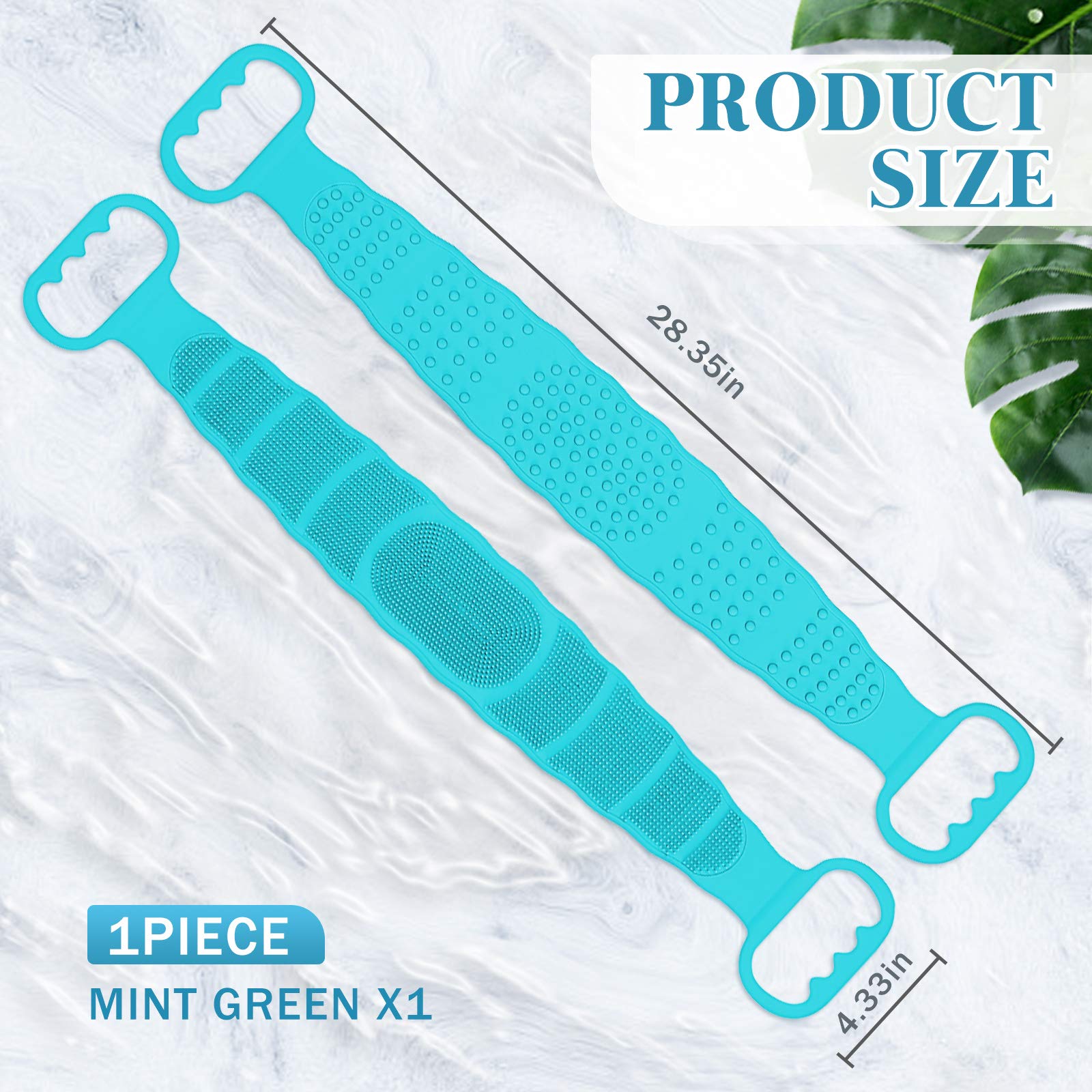 Upgraded CAVEEN Silicone Body Scrubber - Thickened Exfoliating Bath Brush with Handle for Shower, Back Scrubber & Massager - Perfect for Deep Cleansing, Dead Skin Removal & Relaxing Spa Experience at Home