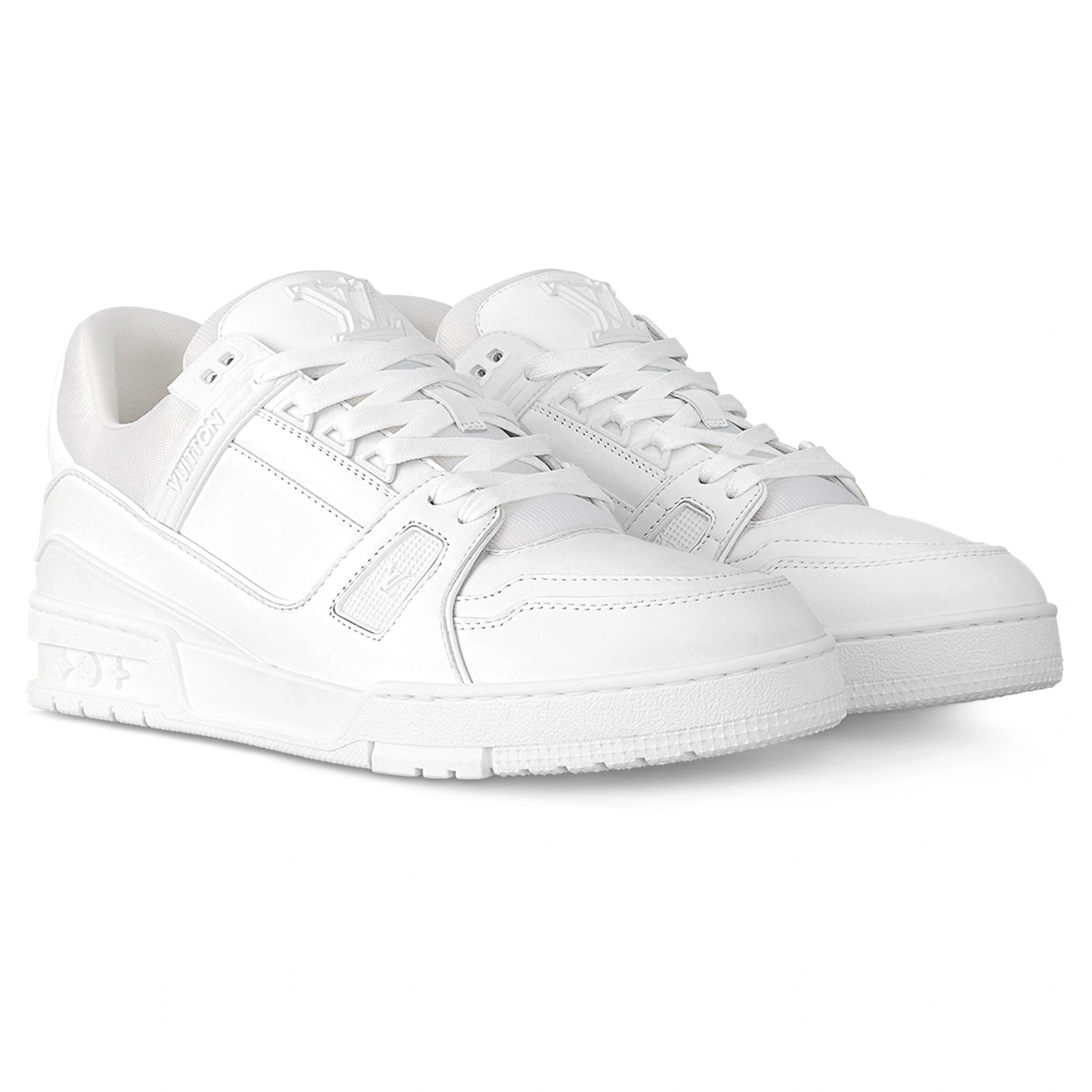 Authentic Louis Vuitton LV White Leather Sneakers for Men - Luxury Casual Shoes for Everyday Wear, Street Style & Fashion Events