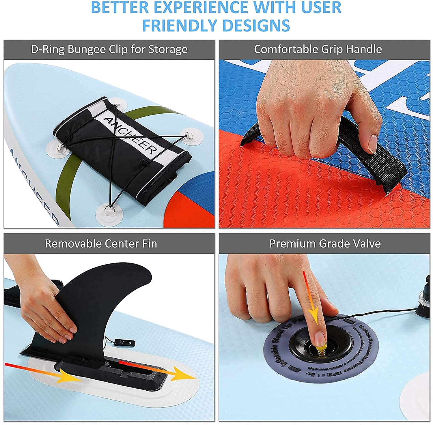 ANCHEER Inflatable Stand Up Paddle Board - 10'6