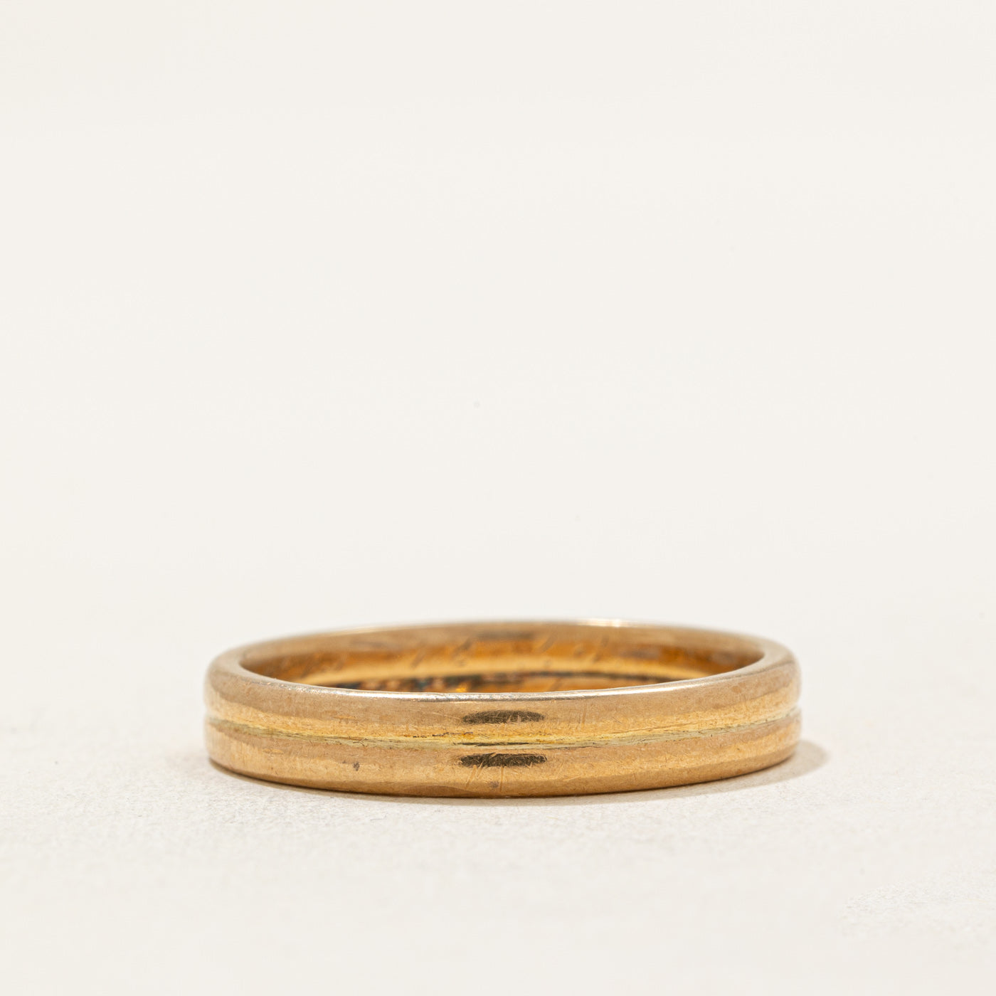 1920s Vintage Finnish Double Hallmarked 18k Yellow Gold Band Ring - 3.60mm Wide - Size 9.25 - Antique Jewelry for Wedding, Engagement & Special Occasions
