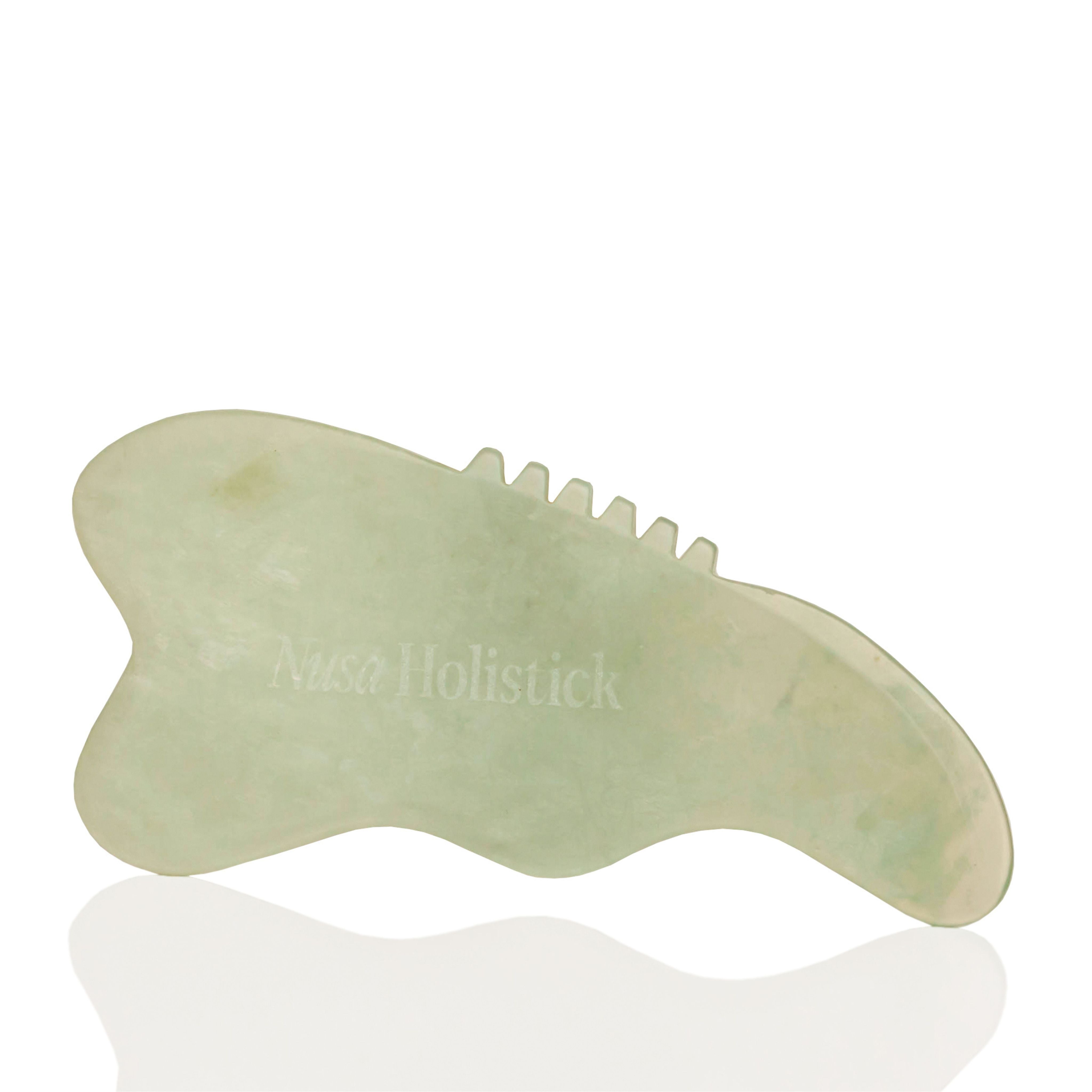 Natural Jade Gua Sha Facial Massage Tool for Skin Tightening & Wrinkle Reduction - Relaxing Beauty Therapy for Face & Neck Care at Home or Spa