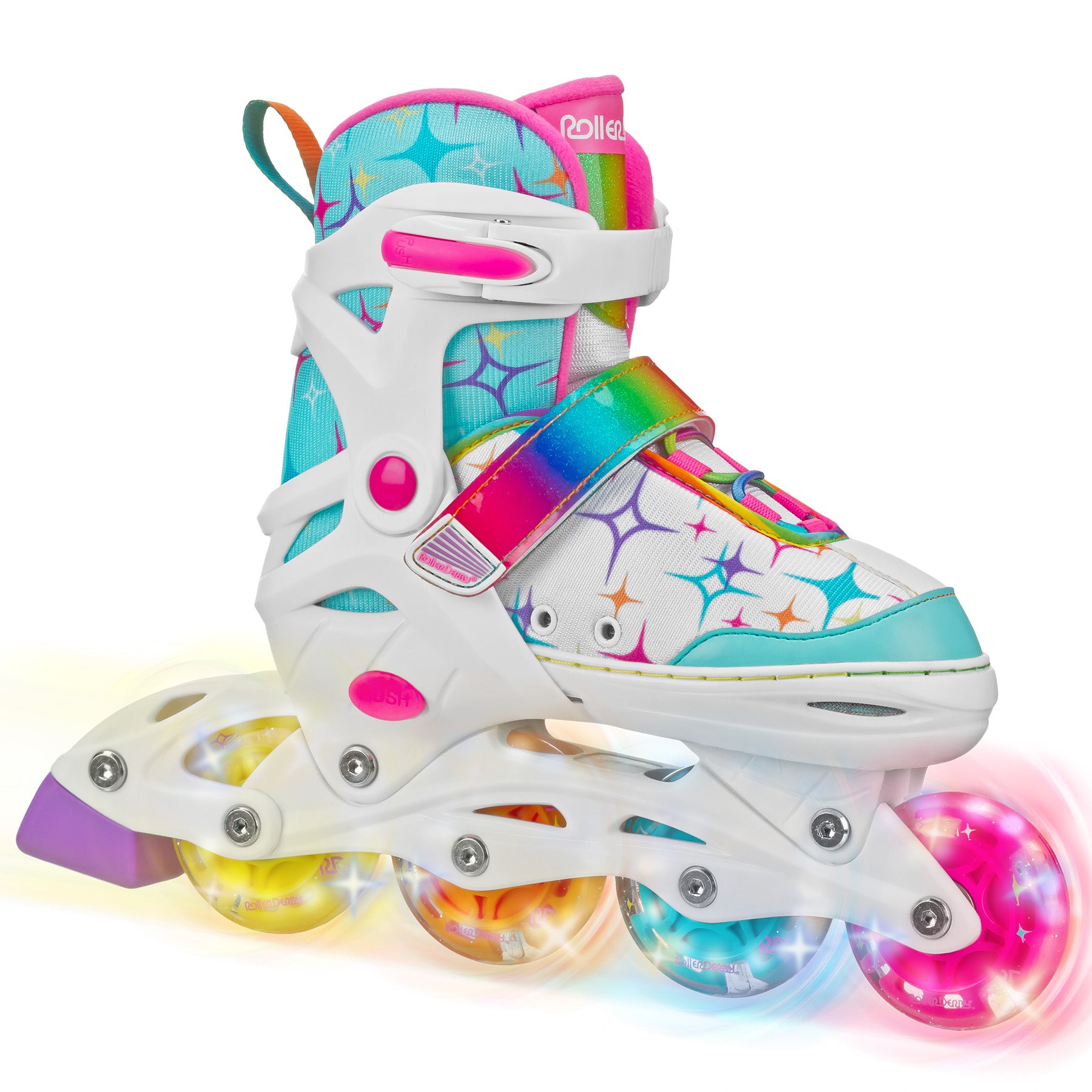 Stryde Adjustable Light-Up Inline Skates for Girls - Perfect for Outdoor Fun, Birthday Gifts & Roller Skating Rinks