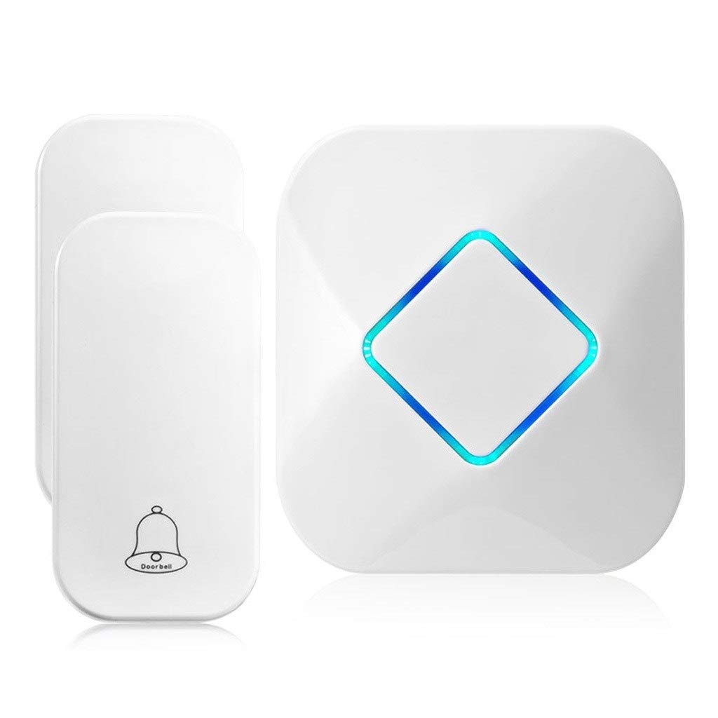 Self-Powered Wireless Doorbell Kit with 58 Melody Options & Long Range - Gold/White Color - Perfect for Home, Office, and Apartment Security