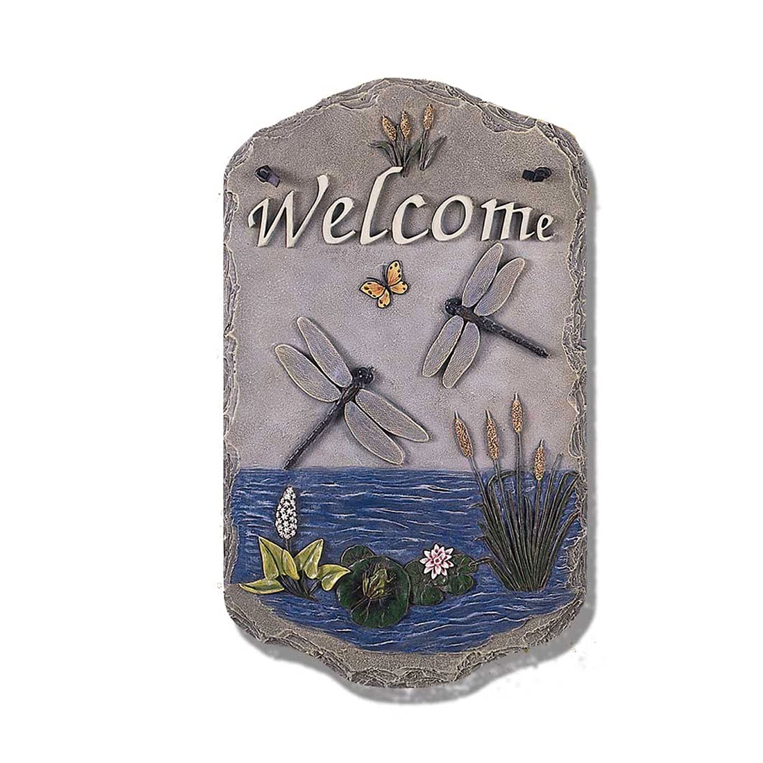 Trendy Dragonfly Porch Decor - Handcrafted Resin Slate Welcome Sign with Vibrant Colors | Perfect for Outdoor Entryway, Garden Decor & Housewarming Gifts