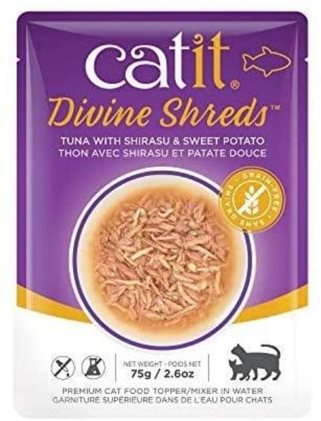 Catit Divine Shreds Tuna Multipack Cat Food Topper - High Protein Wet Cat Food Supplement for Picky Eaters - Perfect for Mealtime Topping & Hydration Boost