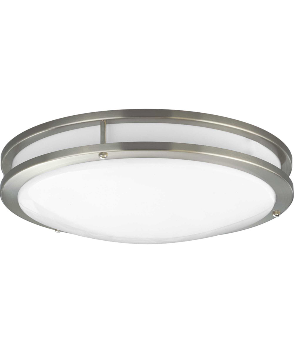 14 LED Flush Mount Ceiling Light in Brushed Nickel - Energy Efficient Modern Lighting for Bedroom, Kitchen, Hallway & Closet