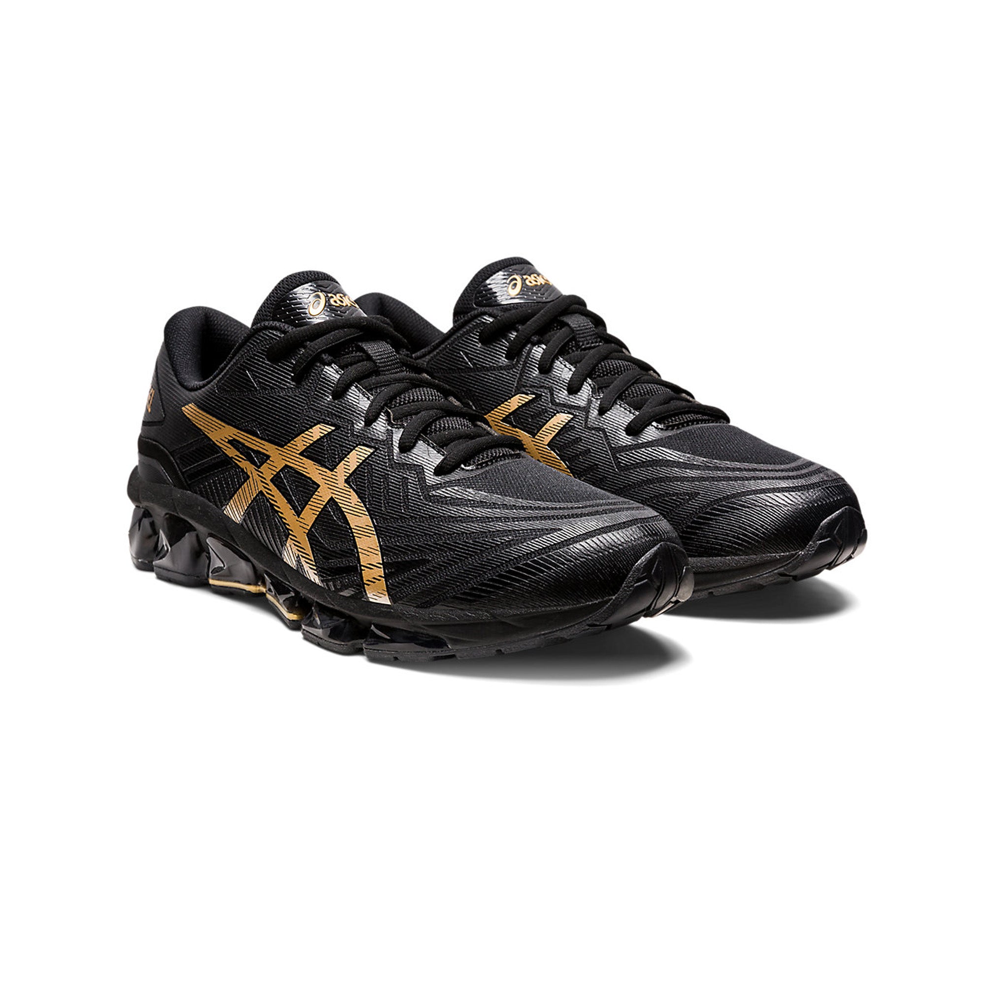 ASICS Gel Quantum 360 VII Running Shoes for Men - Black/Pure Gold - Cushioned Support for Long Distance Running & Gym Workouts