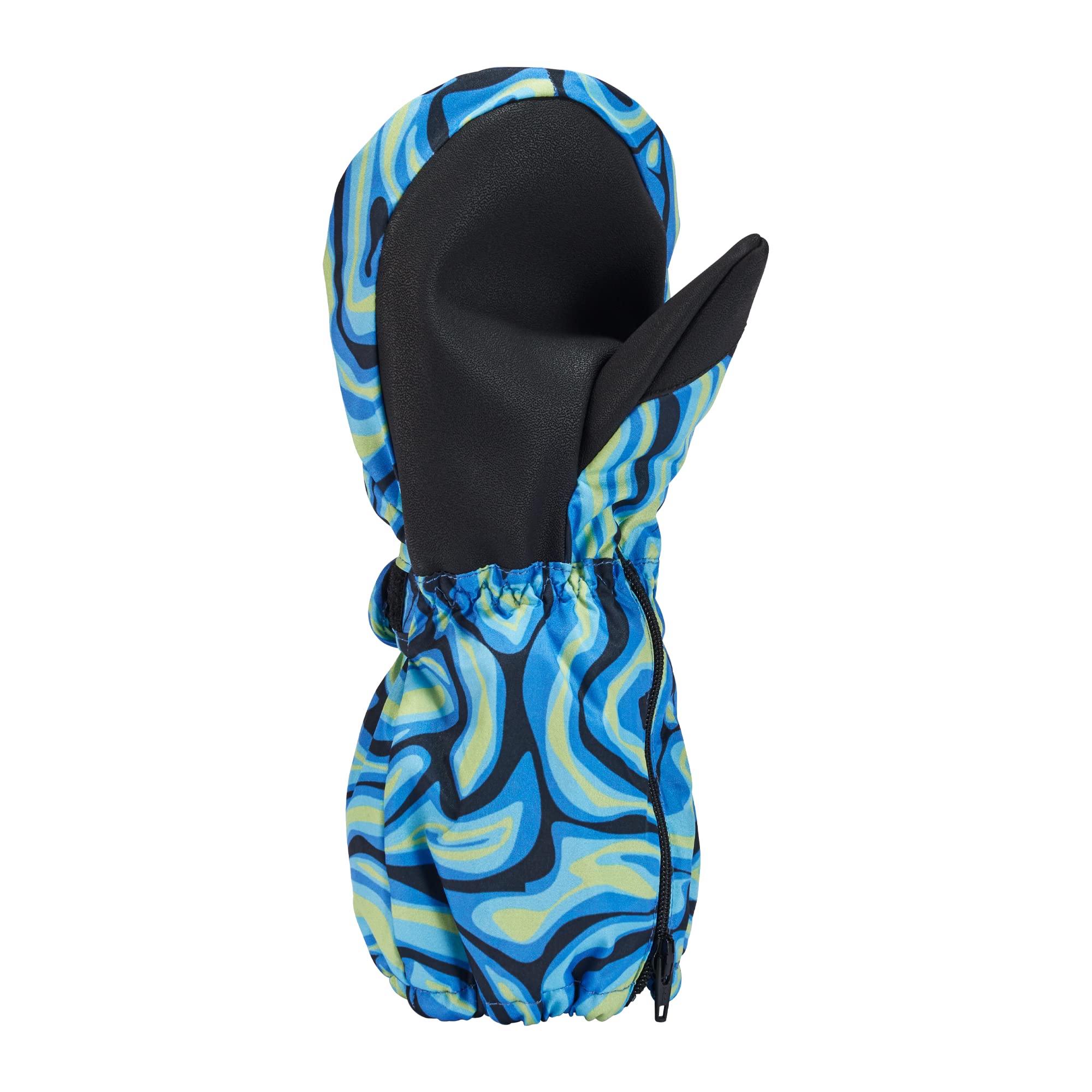 Gordini Kids' Cub Mitten - Medium Size, Blue Swirly Pattern, Warm Winter Gloves for Boys & Girls - Perfect for Snow Play, Skiing, and Outdoor Activities