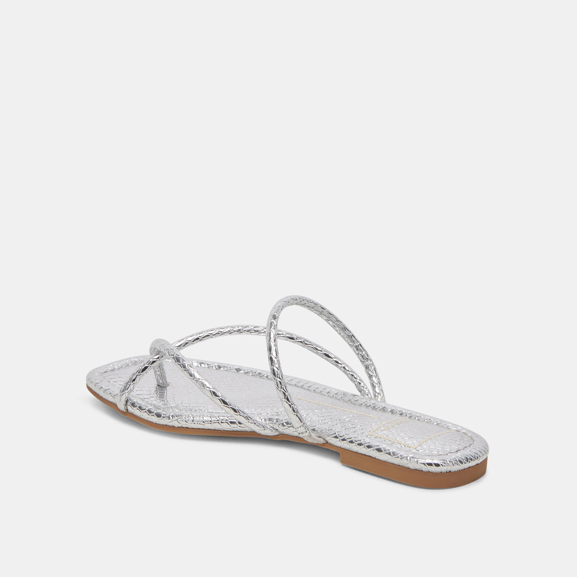 LEANNA Women's Silver Embossed Stella Sandals - Comfortable & Stylish Summer Casual Shoes for Beach, Vacation, and Everyday Wear