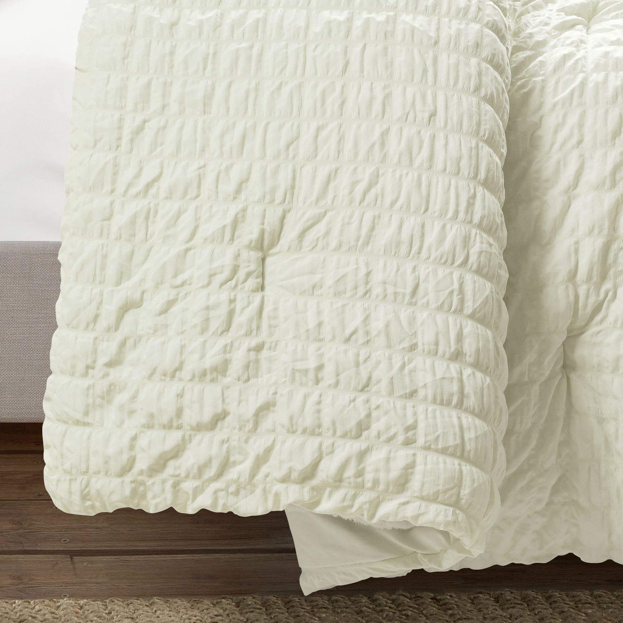 Luxury Crinkle Textured Dobby Comforter Set - Queen Size Bedding with Pillow Shams - Soft & Breathable for All Seasons - Perfect for Master Bedroom, Guest Room & Cozy Home Decor