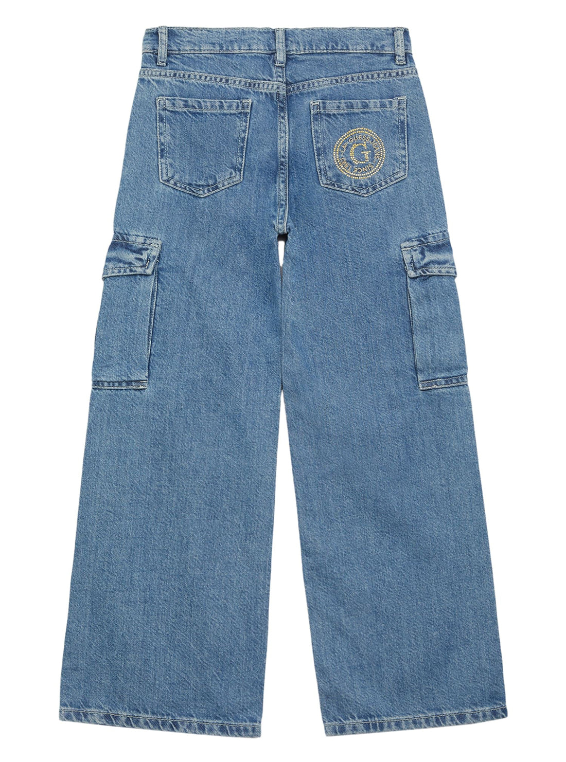 Blue Denim Cargo Pants for Men - Stretch Comfort Fit (Sizes 7-16) - Perfect for Outdoor Adventures & Casual Wear