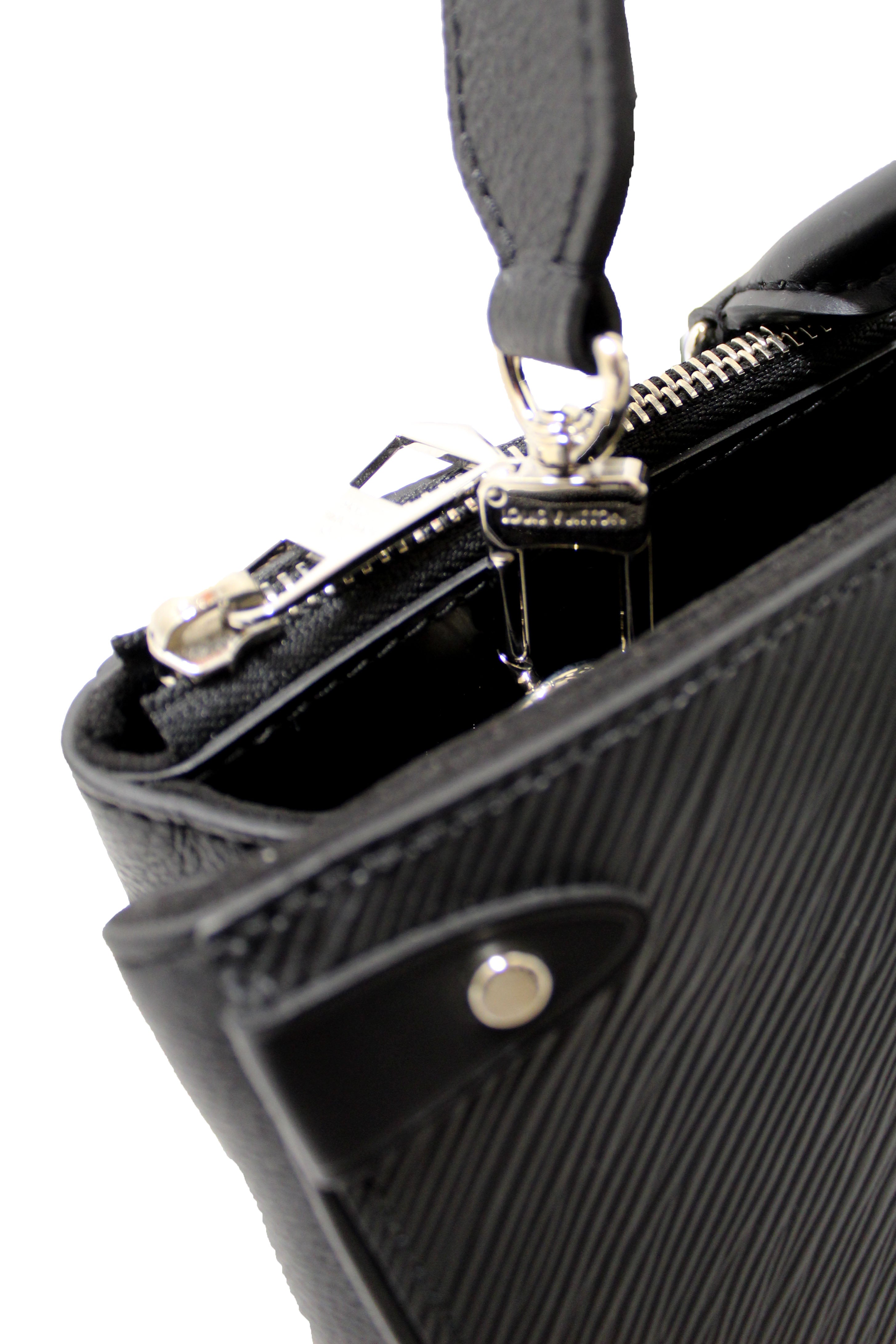 Authentic Louis Vuitton Black Epi Leather Grenelle MM Tote Bag for Women - Luxury Designer Handbag for Work, Travel & Everyday Use