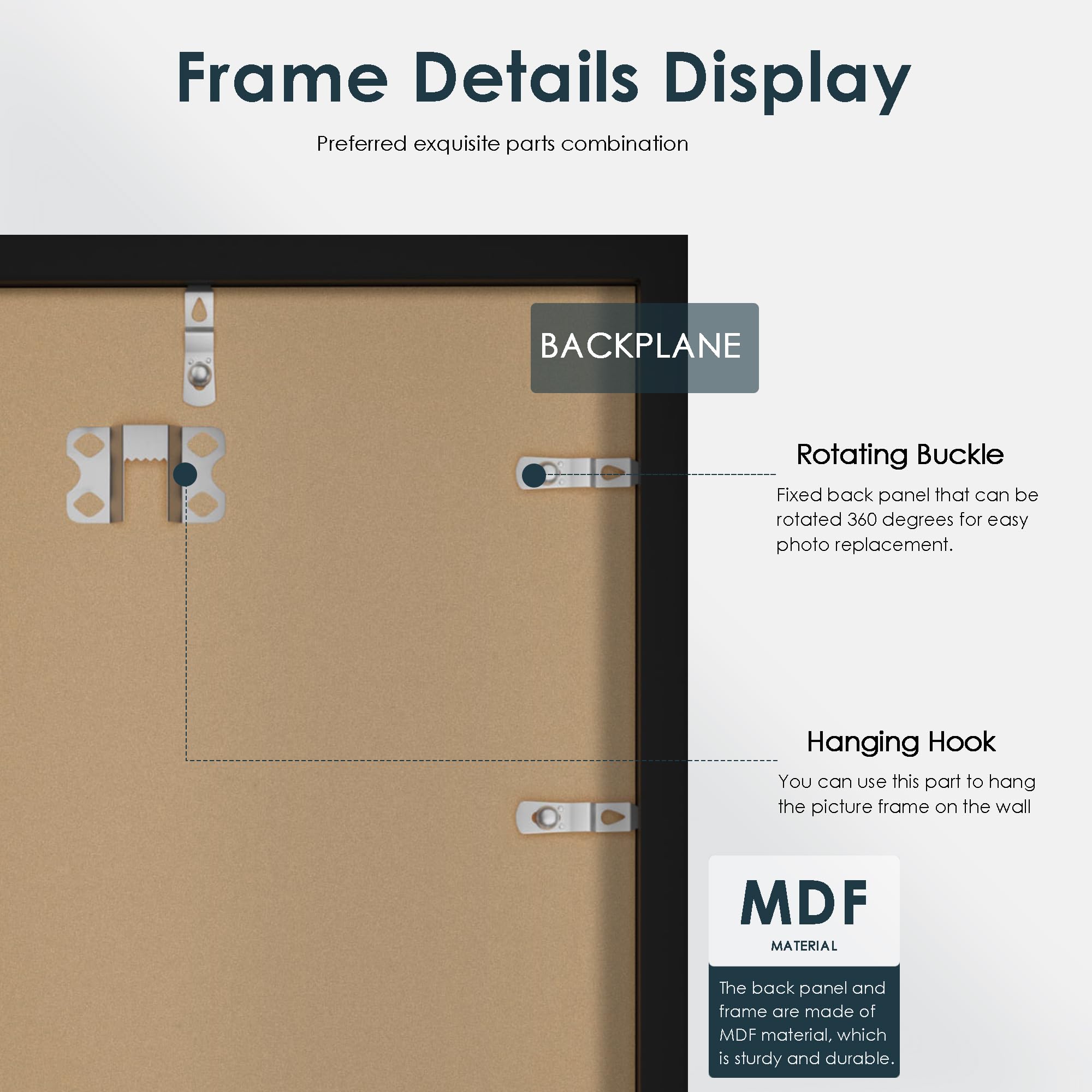 18x24 Picture Frames 5 Pack - Black Poster Frames for Wall Art Display - Horizontal & Vertical Hanging - Perfect for Home Decor, Office, Gallery & Classroom Wall Mounting