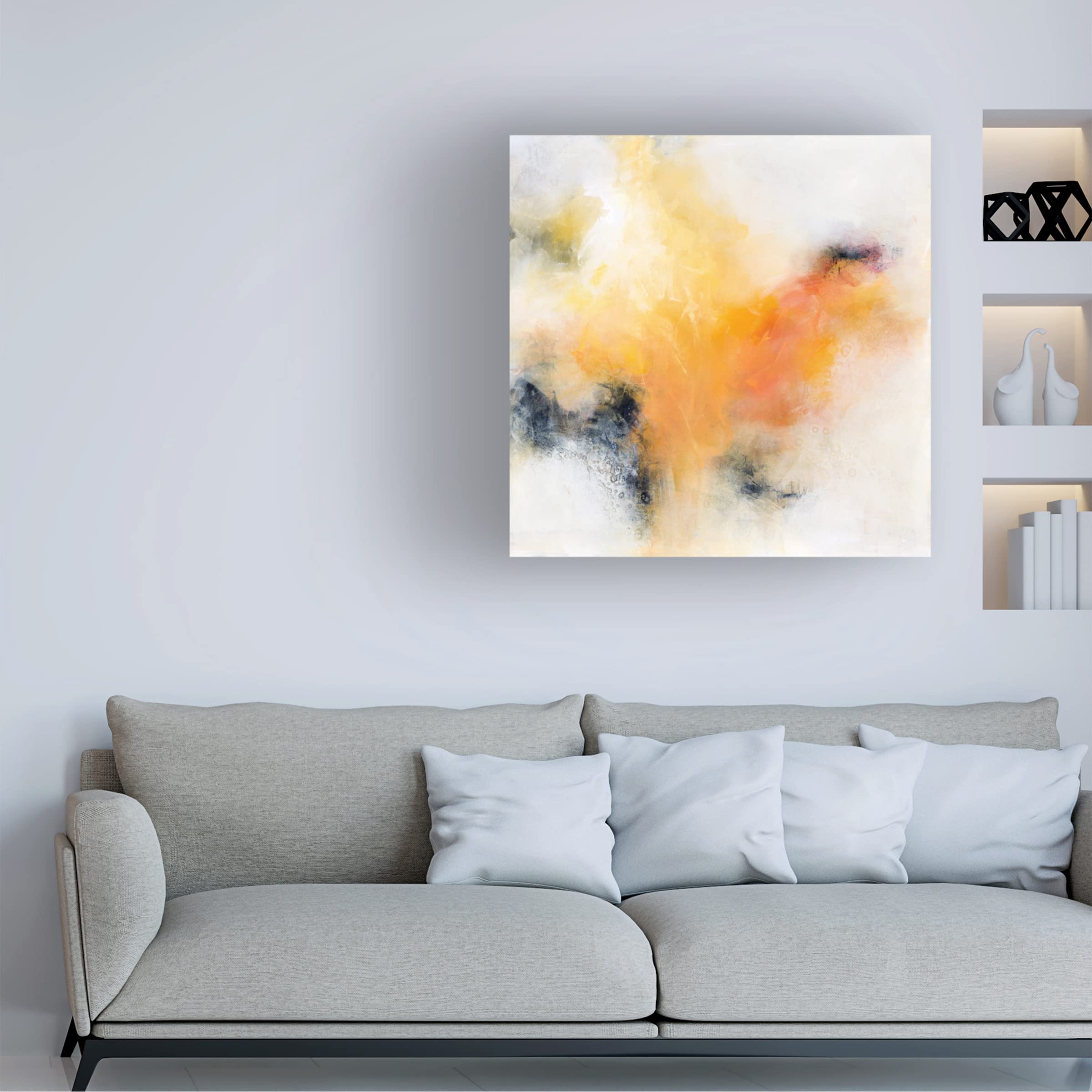 Karen Hale 'Yellow On Yellow' Canvas Art Print - Modern Abstract Wall Decor for Living Room, Bedroom & Office - Trademark Fine Art Collection