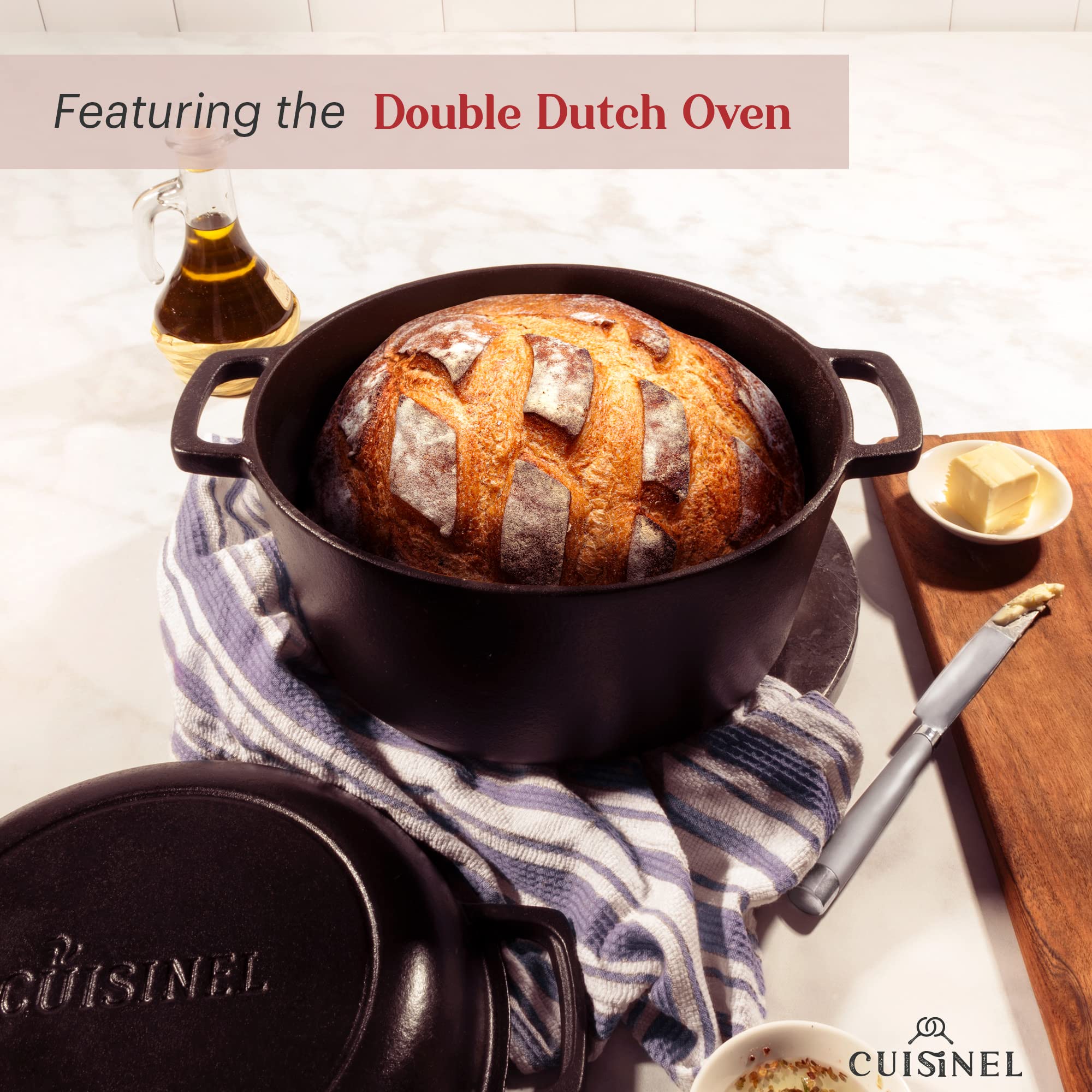 Cuisinel 18-Piece Cast Iron Cookware Set - Pre-Seasoned 10