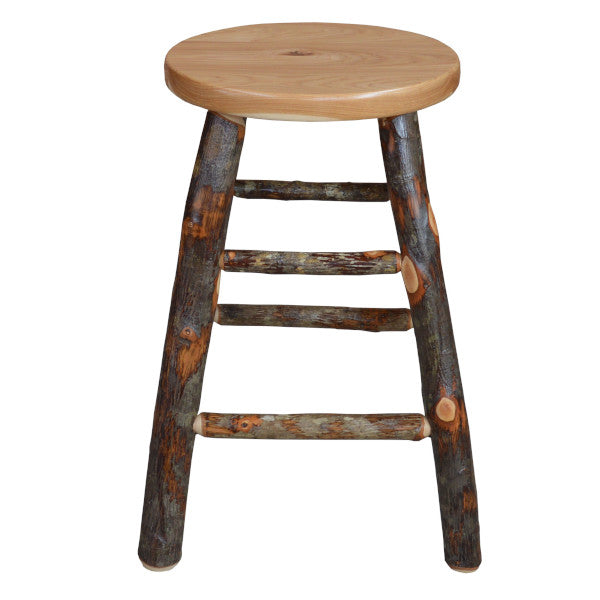 Hickory Wood Counter Stool - Rustic Bar Stool for Kitchen Island, Breakfast Nook & Home Decor - Durable & Comfortable Dining Chair with Back Support