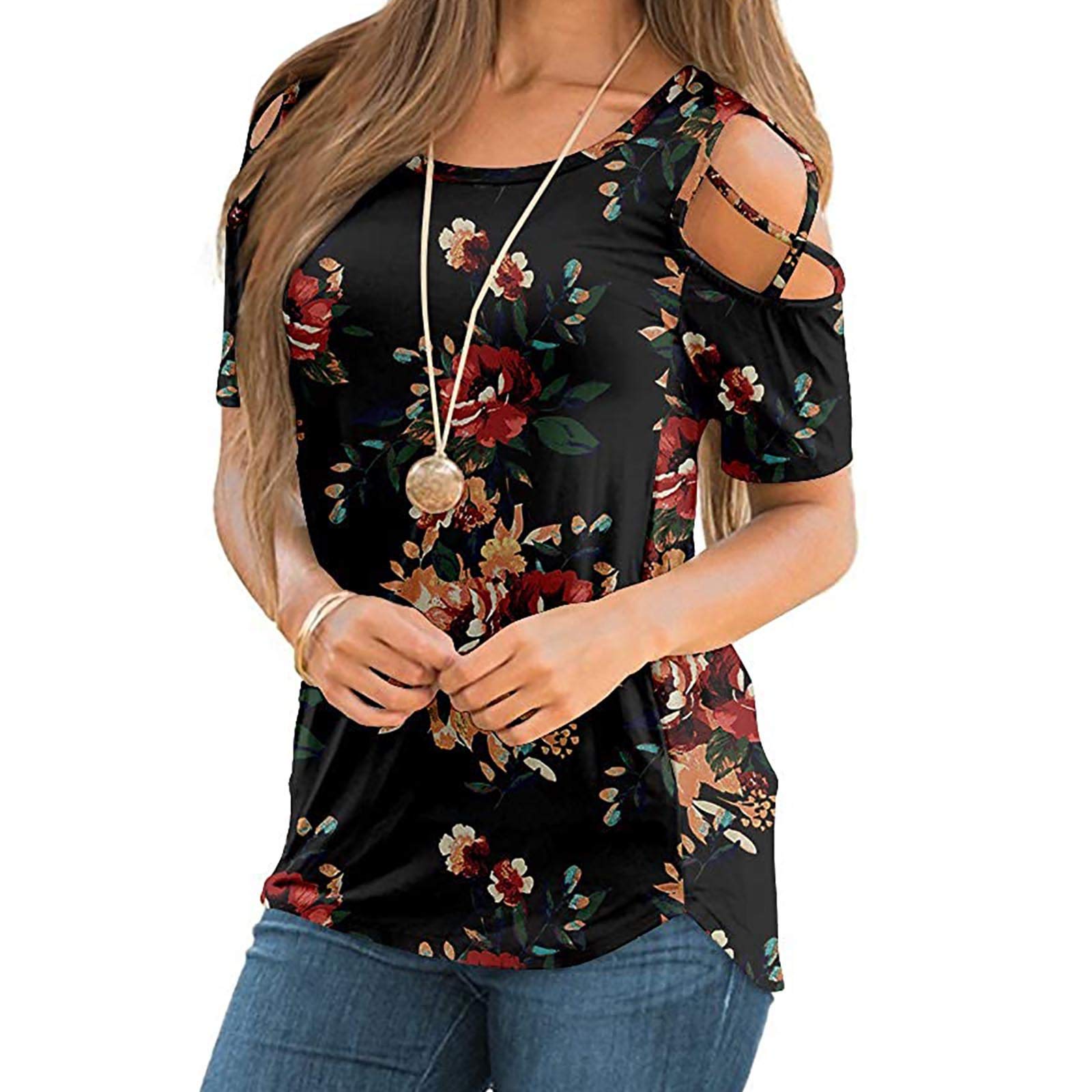 Women's Casual Leopard Print V-Neck Short Sleeve Blouse - Sexy Tops for Women - Perfect for Date Night, Office Wear & Summer Outfits