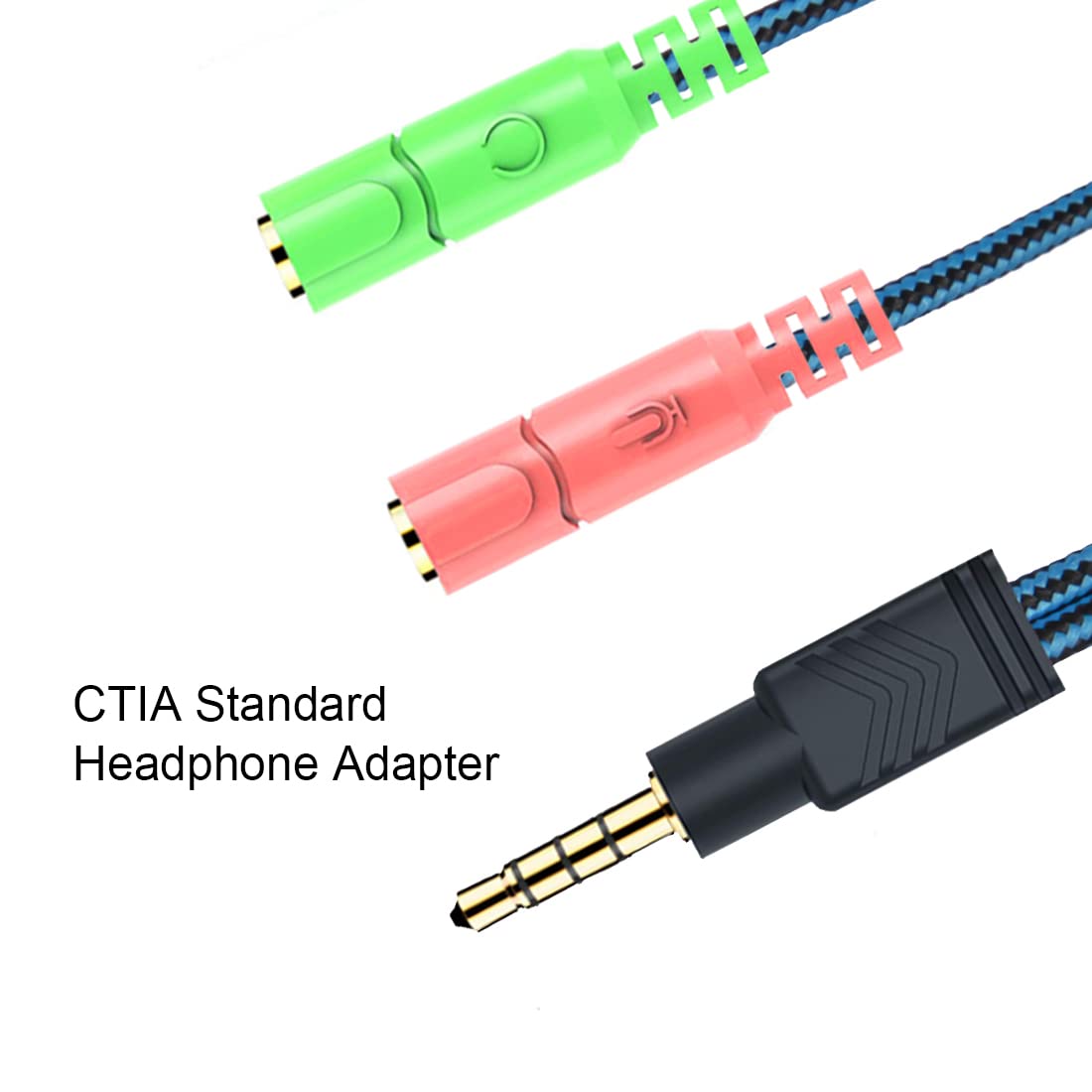 ENVEL 3.5mm Audio Y Splitter Adapter - 2 Female to 1 Male Headphone & Mic Jack Converter for Laptop, Mac, PS4, Xbox One, Smartphone & Tablet - Perfect for Gaming, Online Meetings & Music Listening