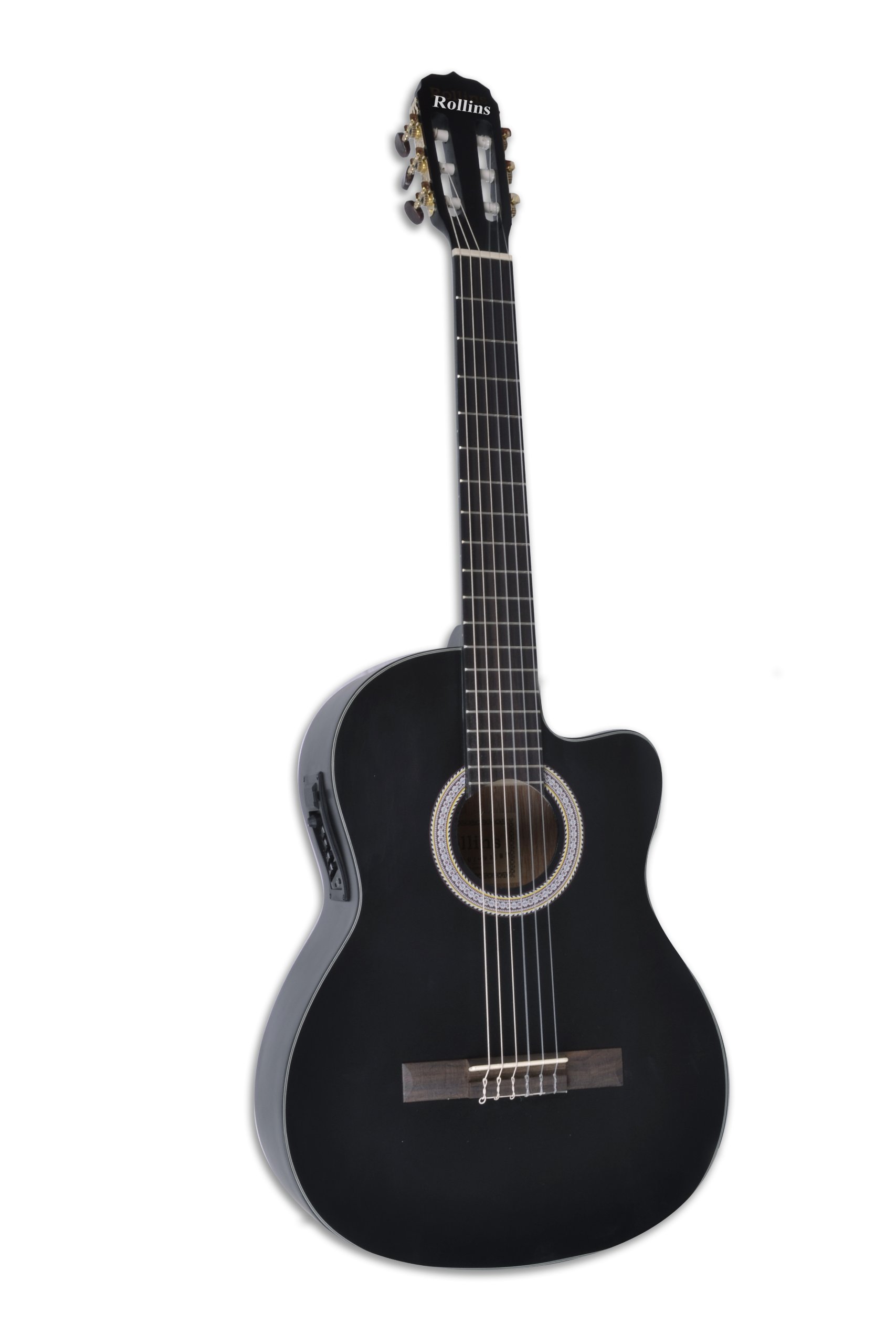 Rollins ROL-935Bm Acoustic-Electric Nylon String Classical Guitar with Built-in Tuner - Perfect for Beginners, Performances & Studio Recording
